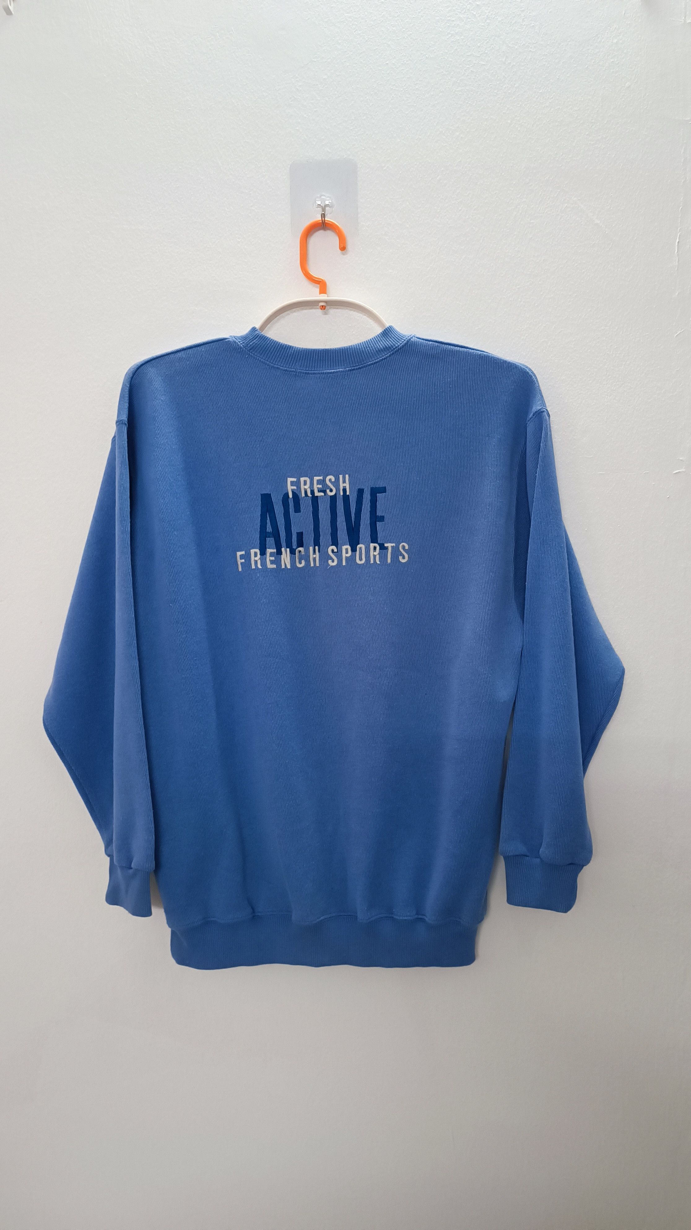 Designer × French Connection × Vintage Marca Fresa Blue Vintage Look Sweatshirts Size US L / EU 52-54 / 3 - 6 Thumbnail