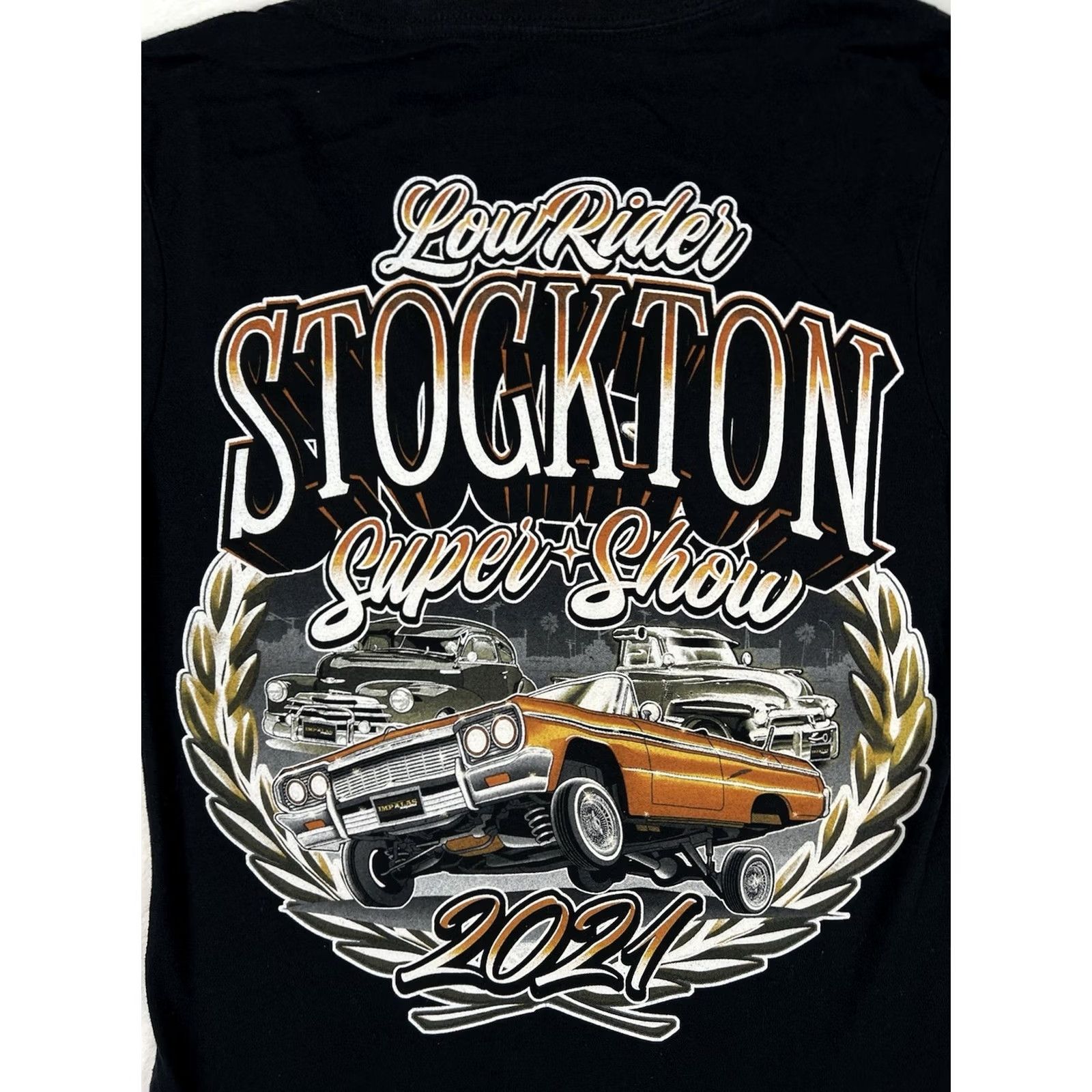 Vintage Lowrider T-Shirt Women Medium Black Stockton Super Show Chicano Impala Hip Hop 90s Cars Shirt Mens? Size M / US 6-8 / IT 42-44 - 5 Thumbnail