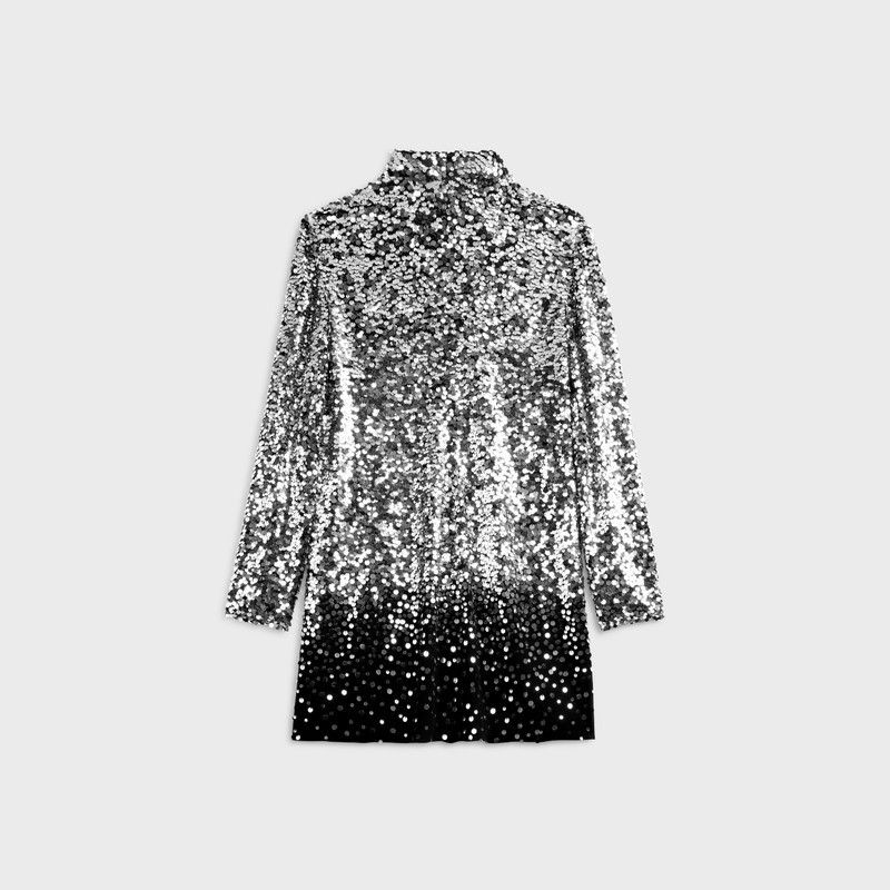 Celine o1bcso1str0526 2R60M856C Embroidered Mini Dress in Black Size XS / US 0-2 / IT 36-38 - 2 Thumbnail
