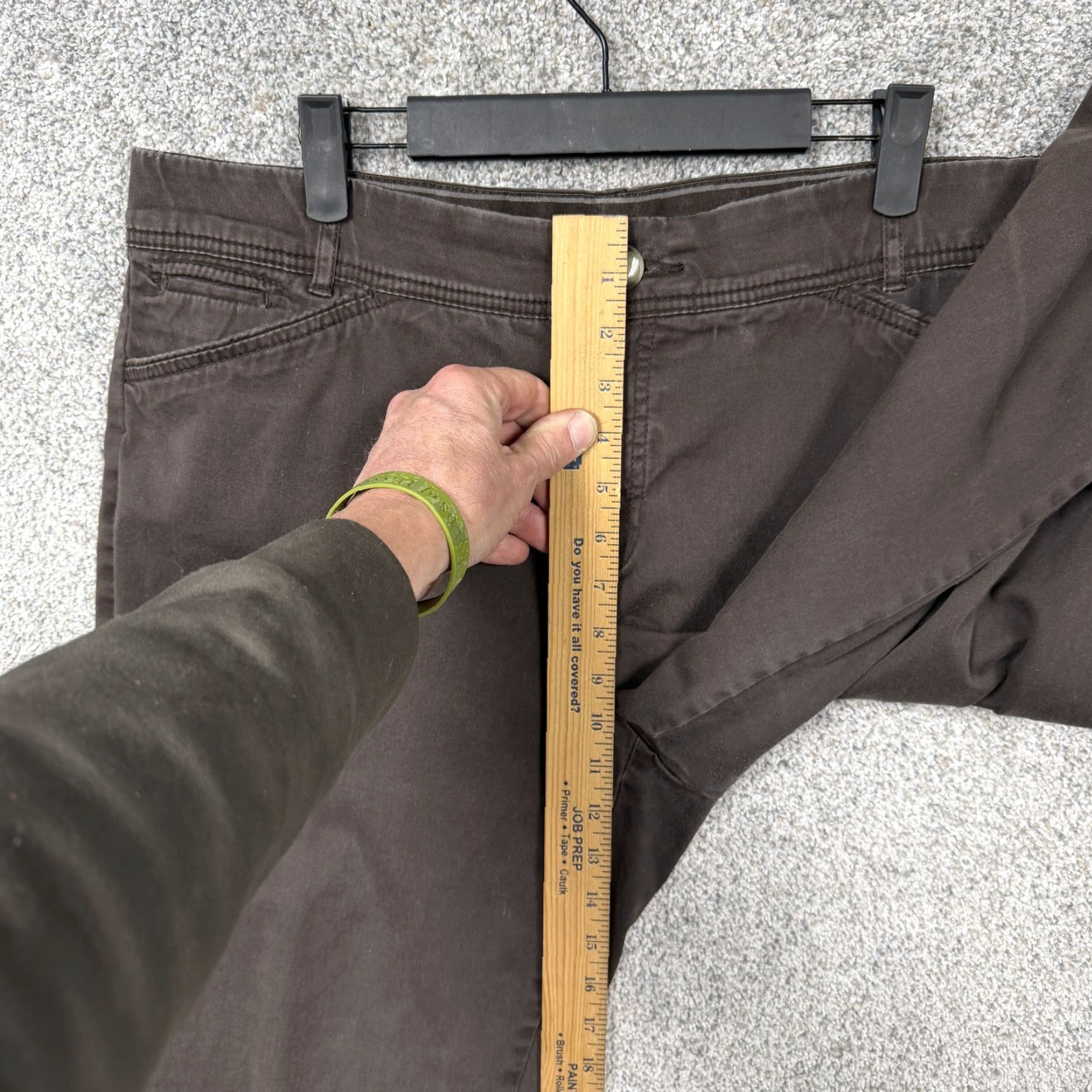 Vintage Christopher & Banks Pants Womens 14 Chino Straight Comfort Waist Brown 36 Inseam 27.5 in Twill Cotton Spandex Casual Pockets Zip Button Flat Front Size 36" / US 14 / IT 50 - 5 Thumbnail