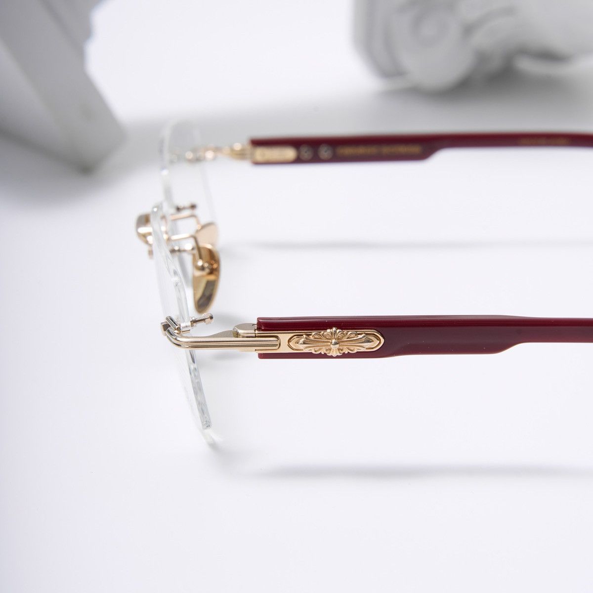 Chrome Hearts CHROME HEARTS DEEP II GOLD PLATED BORDELLO GLASSES Size ONE SIZE - 3 Thumbnail