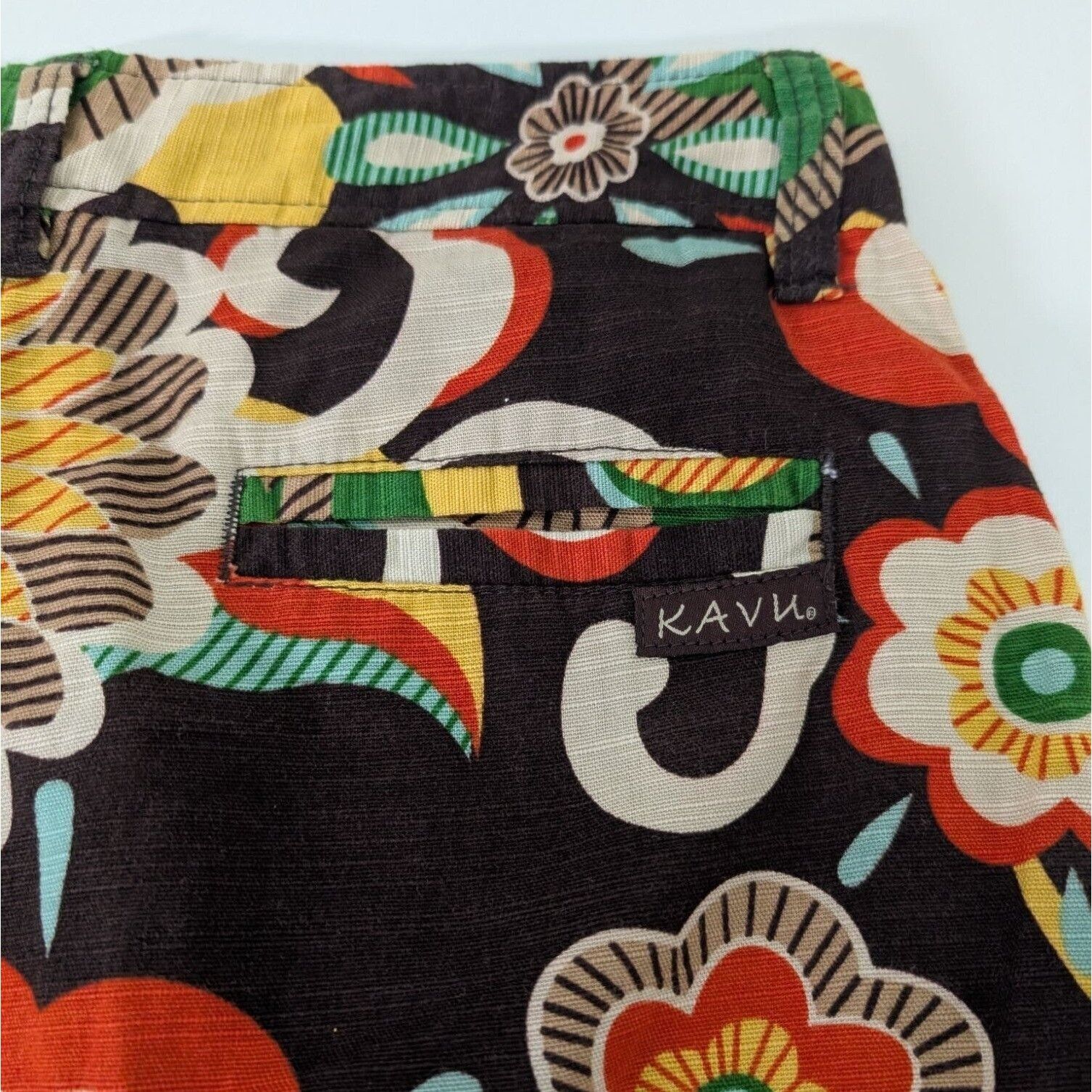 KAVU Kavu Floral Bermuda Shorts Womens Size 10 Brown Cotton Retro Size 32" / US 10 / IT 46 - 9 Thumbnail