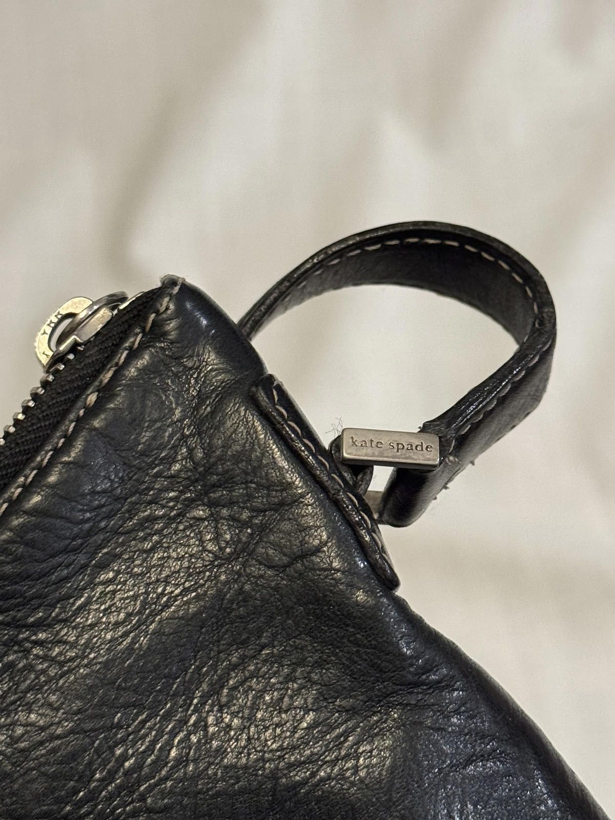 Designer Stylish Kate Spade Black Leather Hobo Bag Size ONE SIZE - 3 Thumbnail