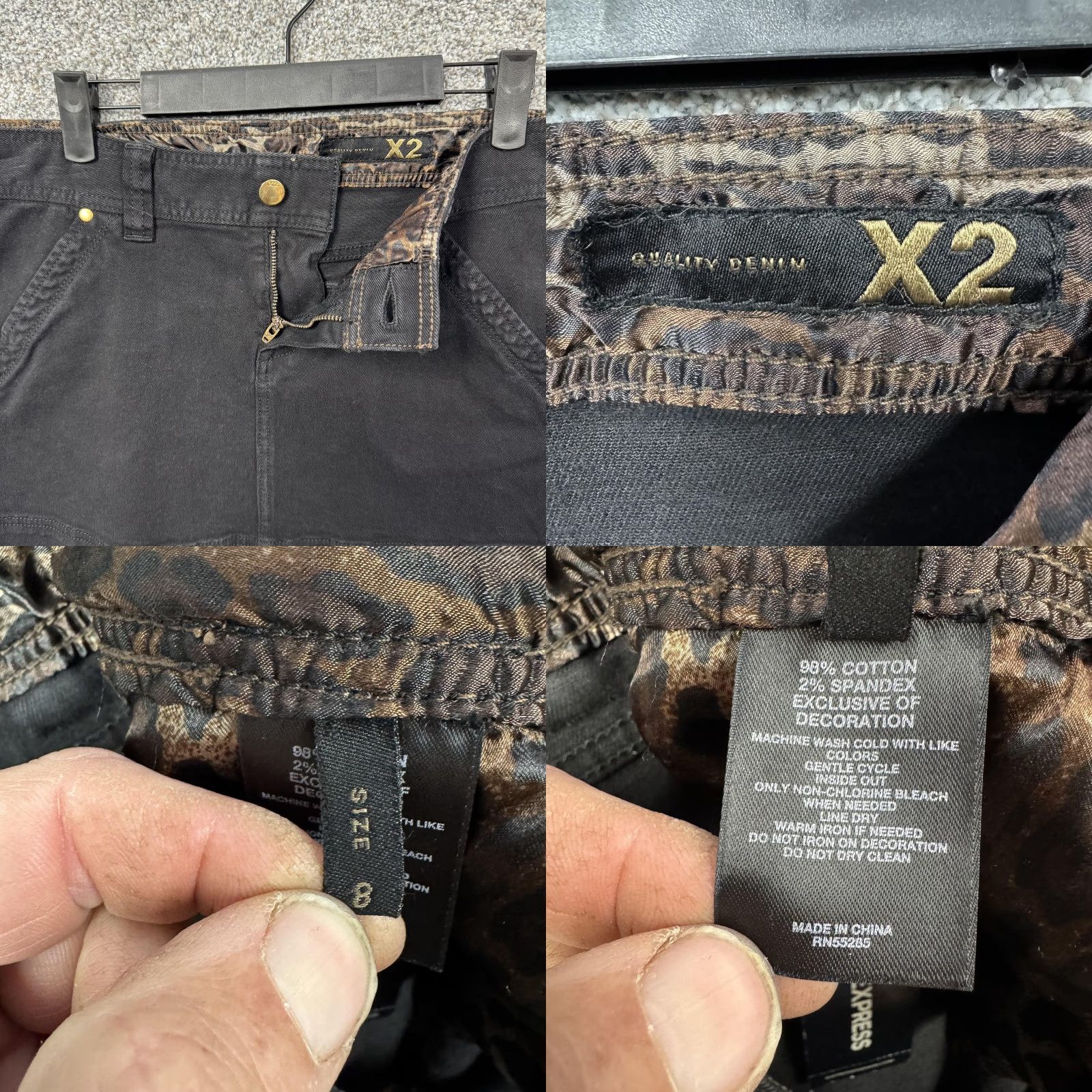 Express Express X2 Denim Mini Skirt 8 Black Pockets Casual Retro Y2K Club Going Out Womens Size 30" / US 8 / IT 44 - 8 Thumbnail