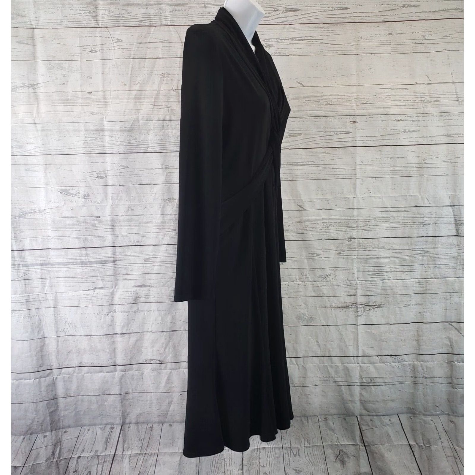 Joseph Ribkoff VINTAGE Joseph Ribkoff Womens Dress Sz 8 Solid Black Twisted Front Long Sleeve Size M / US 6-8 / IT 42-44 - 3 Thumbnail