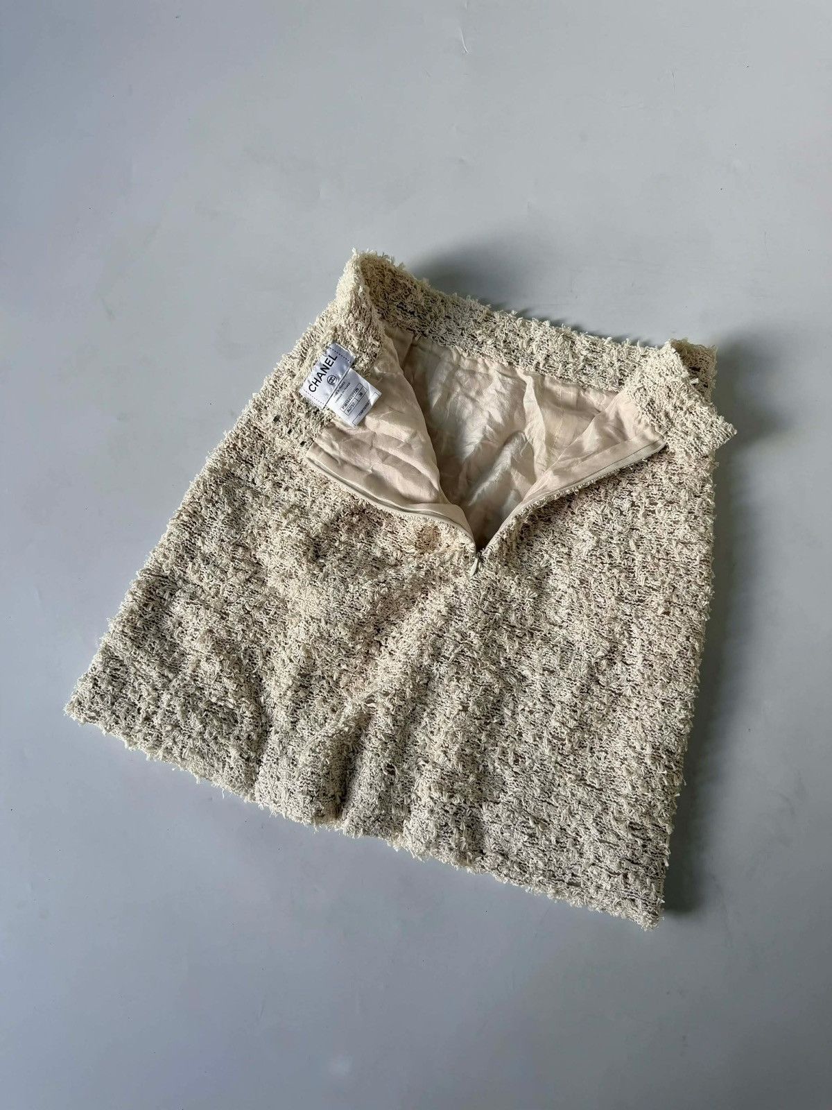 Chanel Chanel Beige Tweed Skirt Size 27" / US 4 / IT 40 - 3 Thumbnail