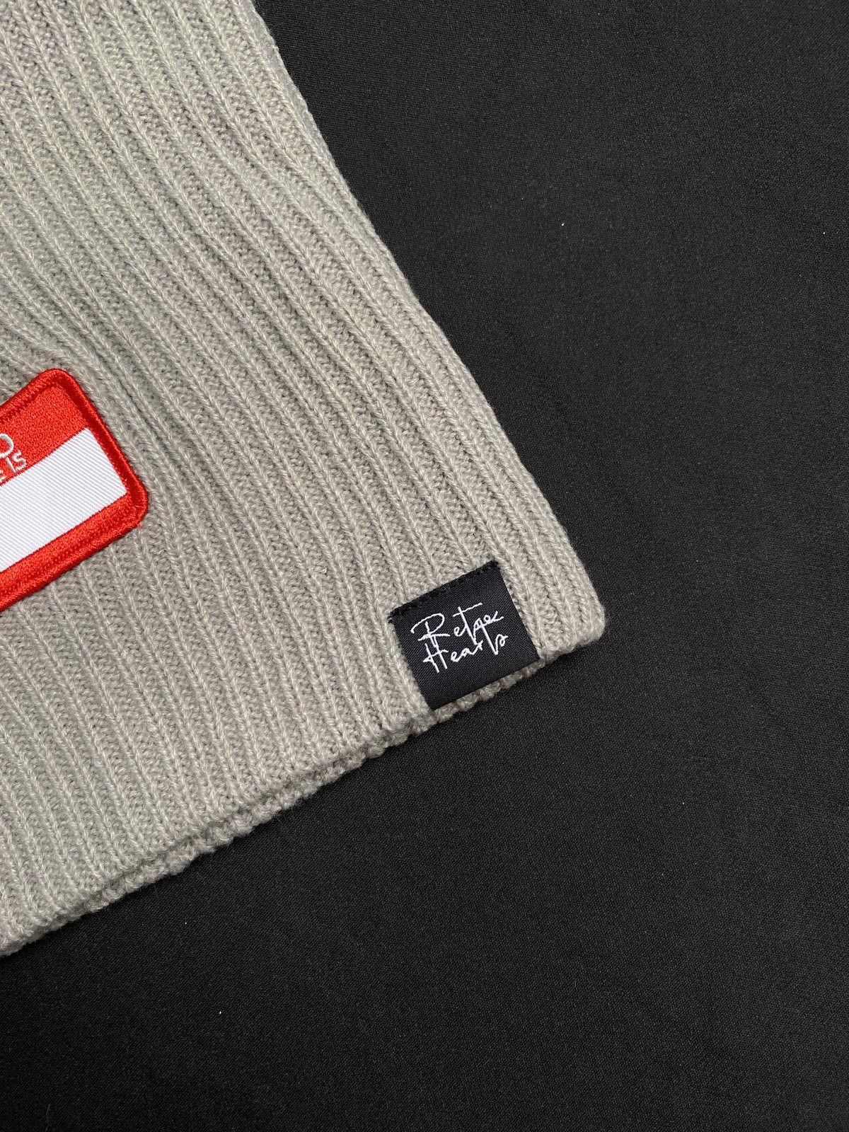 Japanese Brand Rare Box Boys Retro Hearts Gray Balaclava Ski Mask OS Size ONE SIZE - 5 Thumbnail