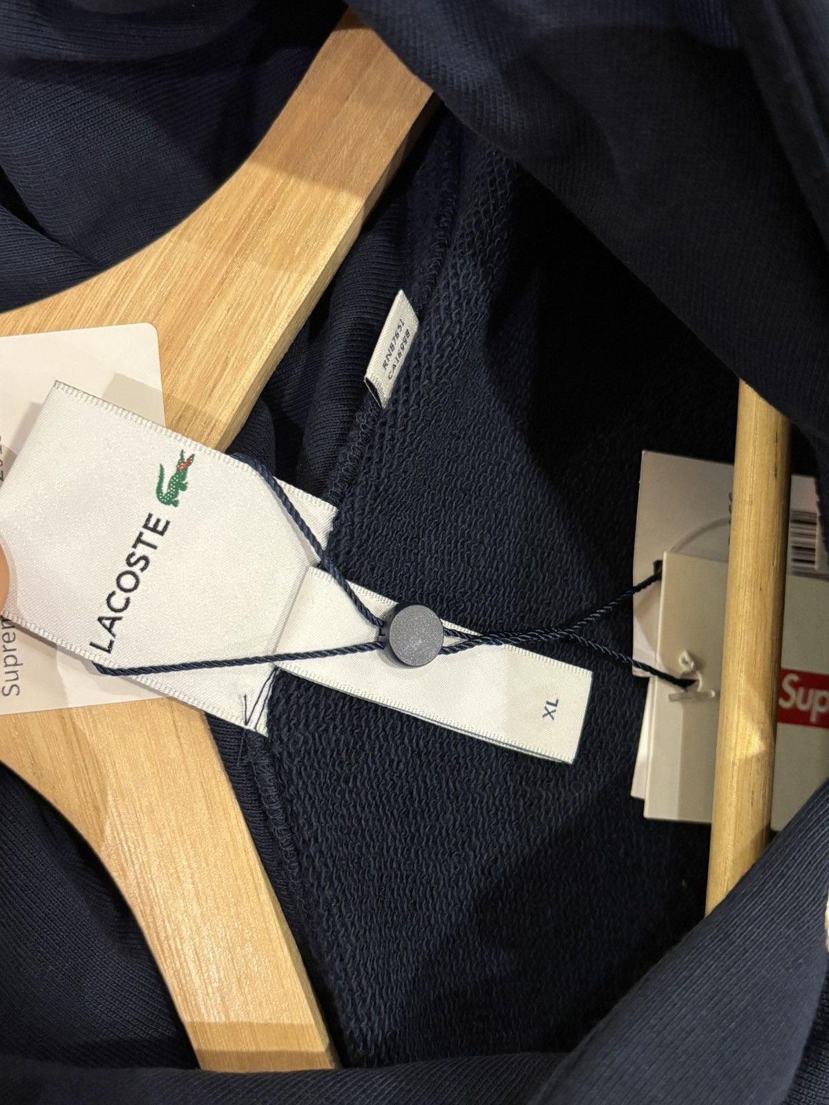 Lacoste × Supreme Supreme Lacoste Hooded Sweatshirt Size US XL / EU 56 / 4 - 4 Thumbnail