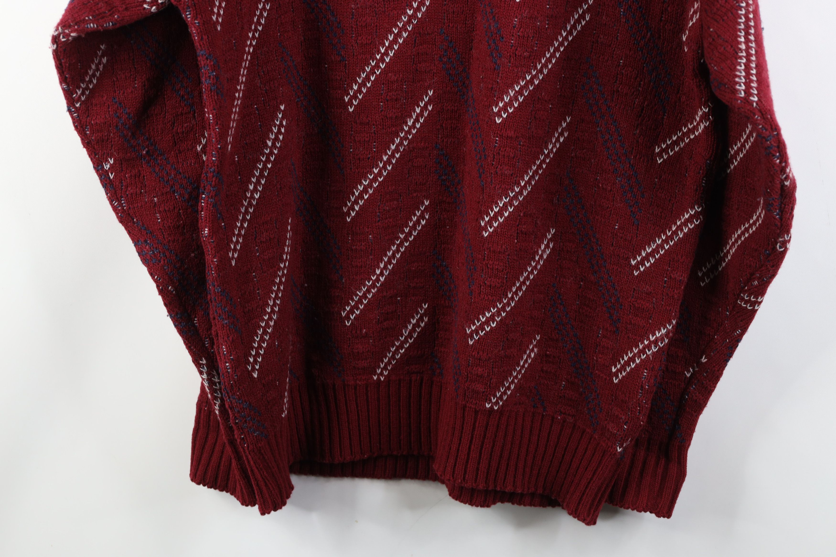 Vintage Vintage 90s Streetwear Herringbone Knit Crewneck Sweater USA Size US L / EU 52-54 / 3 - 9 Thumbnail