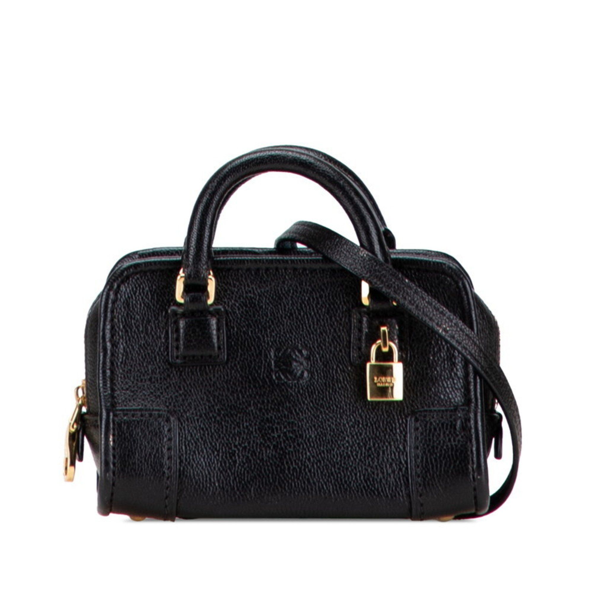 Loewe LOEWE Anagram Amazona Micro Mini Handbag/Shoulder Bag, 2-Way, Black Leather, Women's Size ONE SIZE - 1 Thumbnail