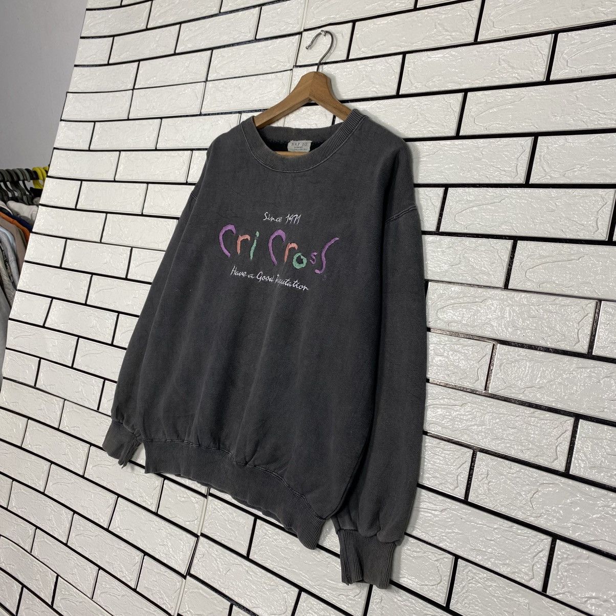 Japanese Brand 📌Vintage Sweatshirt Cri Cross Big Logo Issey Miyake Size US M / EU 48-50 / 2 - 3 Thumbnail