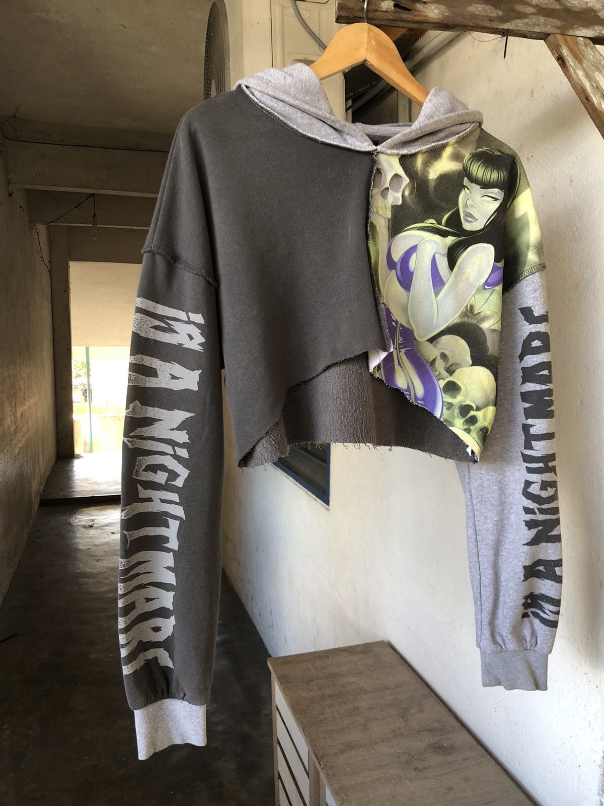 Seditionaries Rare🔥 New Girl Order x Night Mare Sweat Crop Top Sweater Size M / US 6-8 / IT 42-44 - 3 Thumbnail