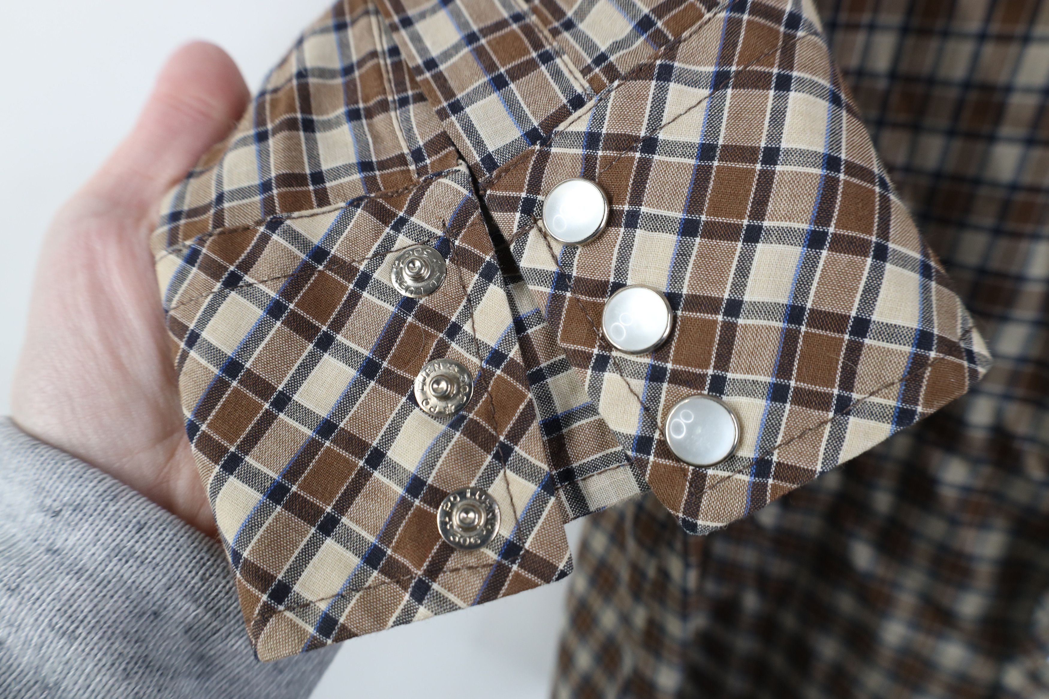 Vintage Vintage 70s Streetwear Cowboy Rodeo Button Shirt Brown Plaid Size US M / EU 48-50 / 2 - 4 Thumbnail