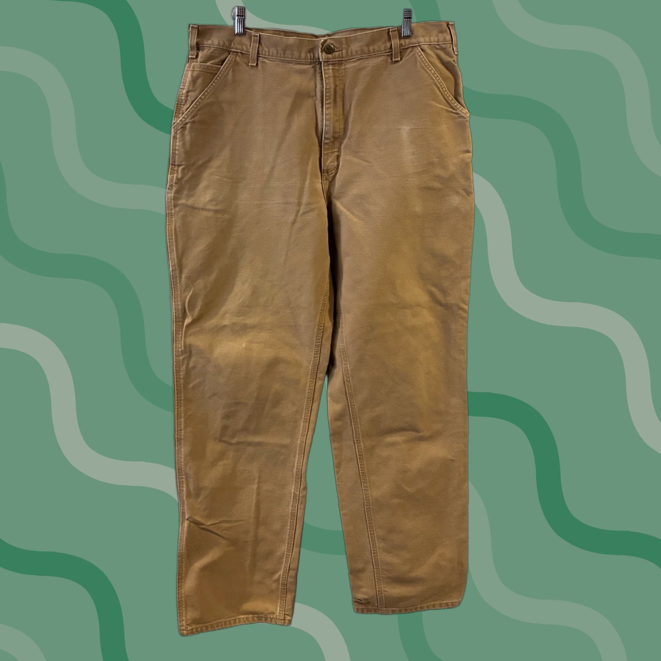 Carhartt Carhartt Carpenter Pants Mens 40x36 Zip Brown Loose Regular Fit Size US 40 / EU 56 - 1 Thumbnail