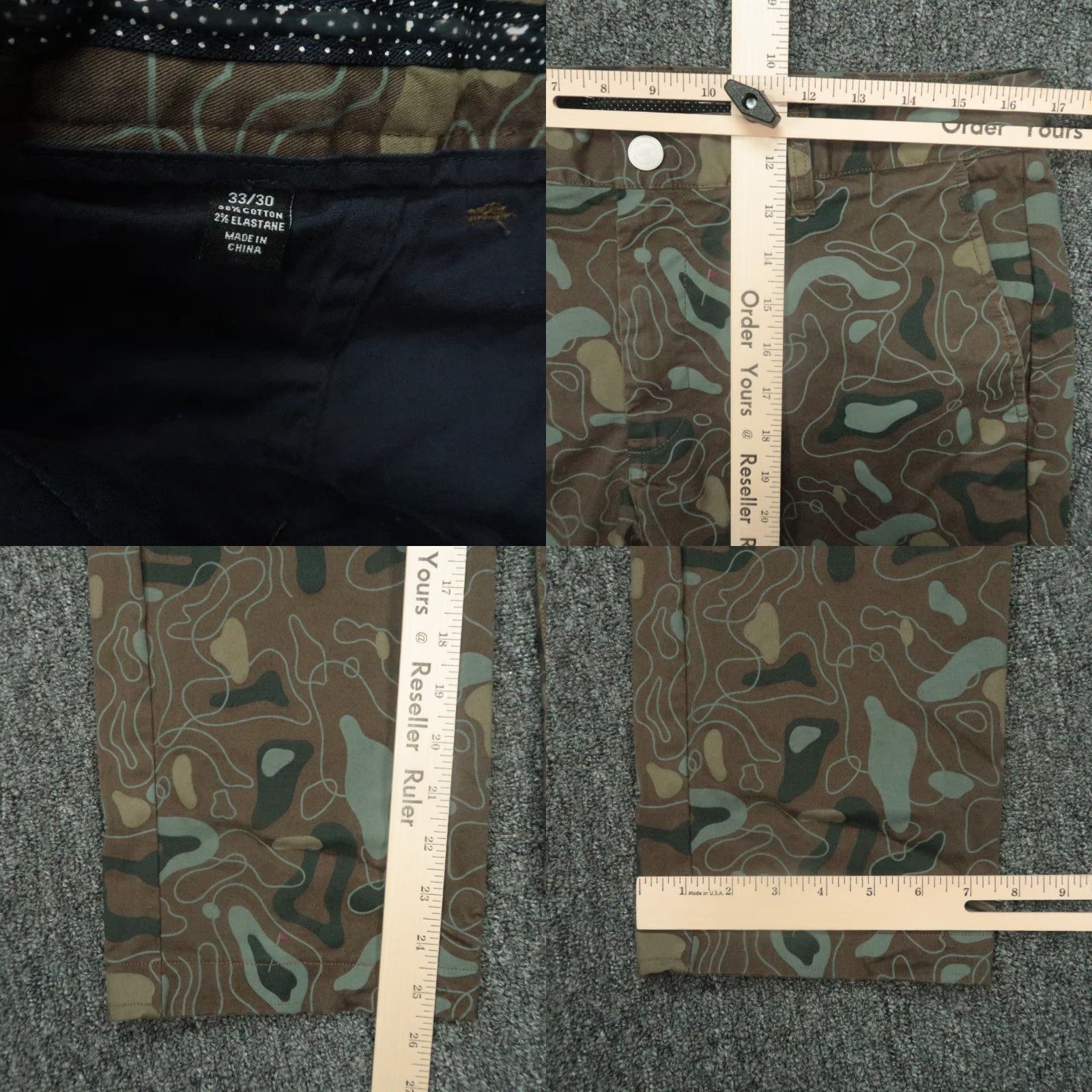 Bonobos Pants Men 33x26 Brown Maide Golf Print Performance Trouser