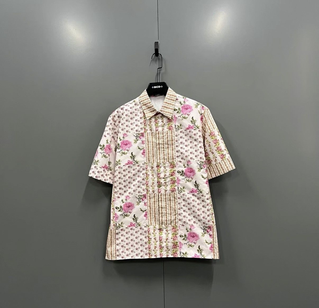 Dior Dior Striped Floral Spliced Short-Sleeve Shirt J41 Size US M / EU 48-50 / 2 - 1 Thumbnail