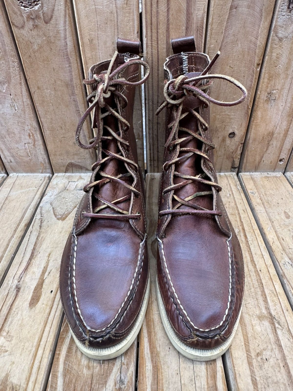 Red Wing Red Wing For J.Crew brown wabasha leather boots US 5 E UK 4 Size US 5 / EU 37 - 2 Thumbnail