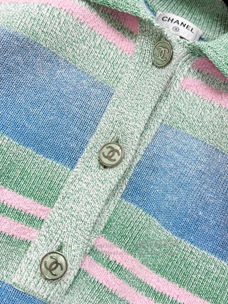 Chanel Chanel Blue and green color-blocking gradient stripe fine Size XXS / US 00 / IT 34 - 5 Thumbnail