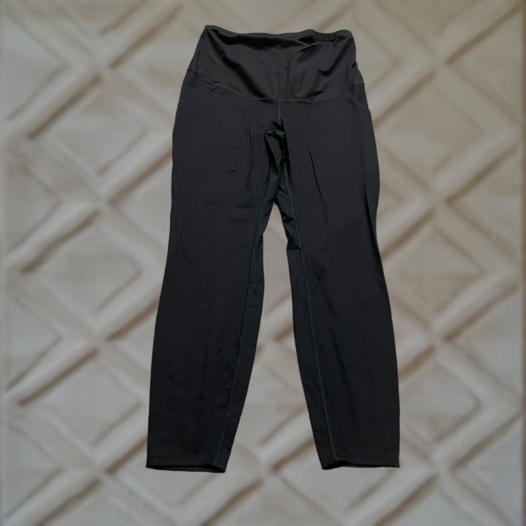 Vintage Unbranded Cropped Leggings Womens Large Black High Rise Pockets Active 28x26 Adult Women Black 90s? Size 36" / US 14 / IT 50 - 1 Thumbnail