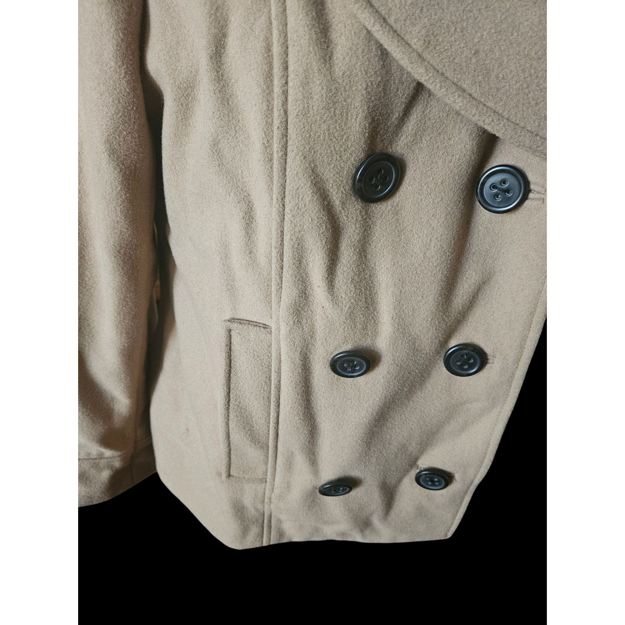 Merona Merona Womens Double-Breasted Camel Peacoat Size L Wool Blen Size L / US 10 / IT 46 - 4 Thumbnail
