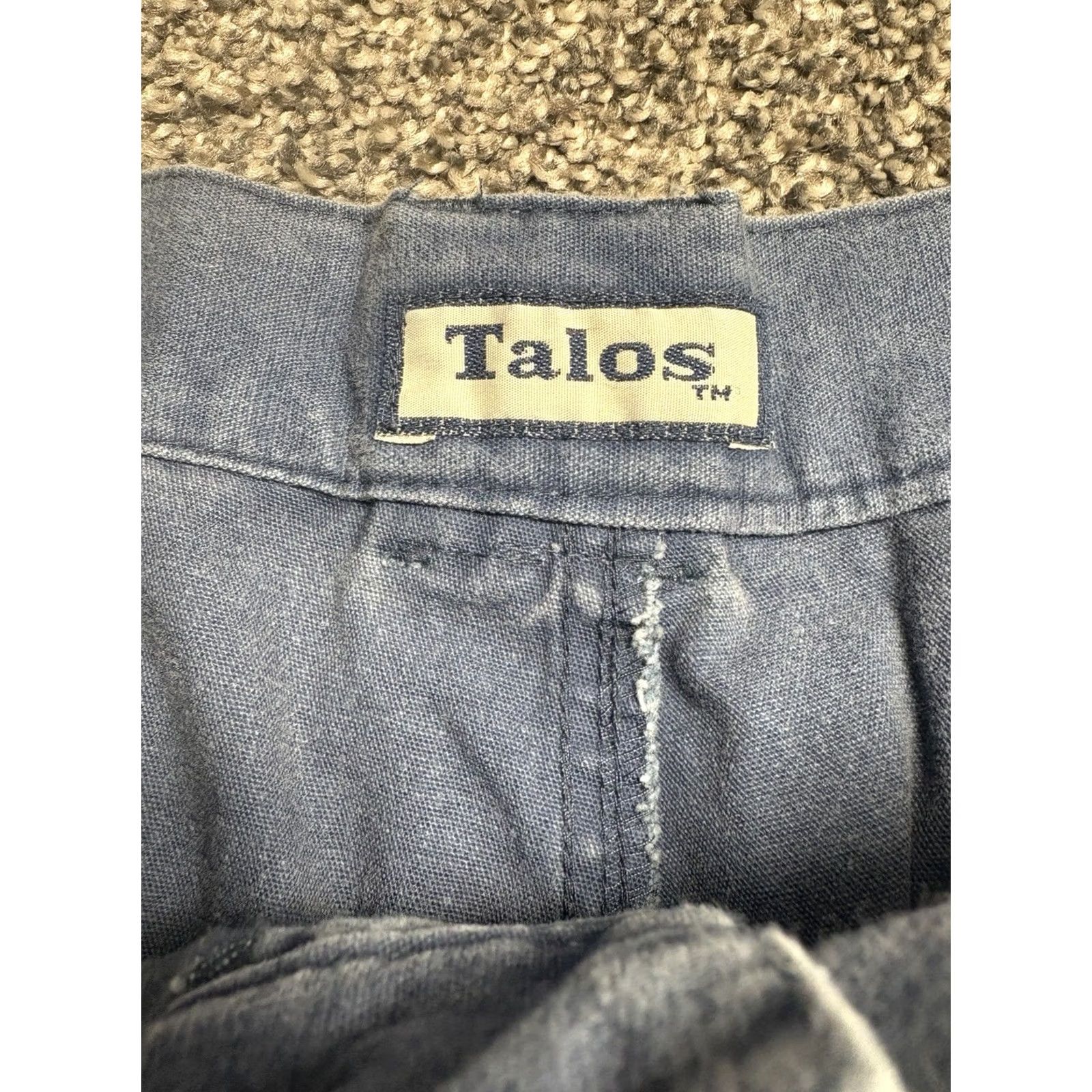 Vintage Talos Cargo Shorts 40 Utility Pockets Khaki Cotton Outdoor Casual Blue - Vintage Size US 40 / EU 56 - 4 Thumbnail
