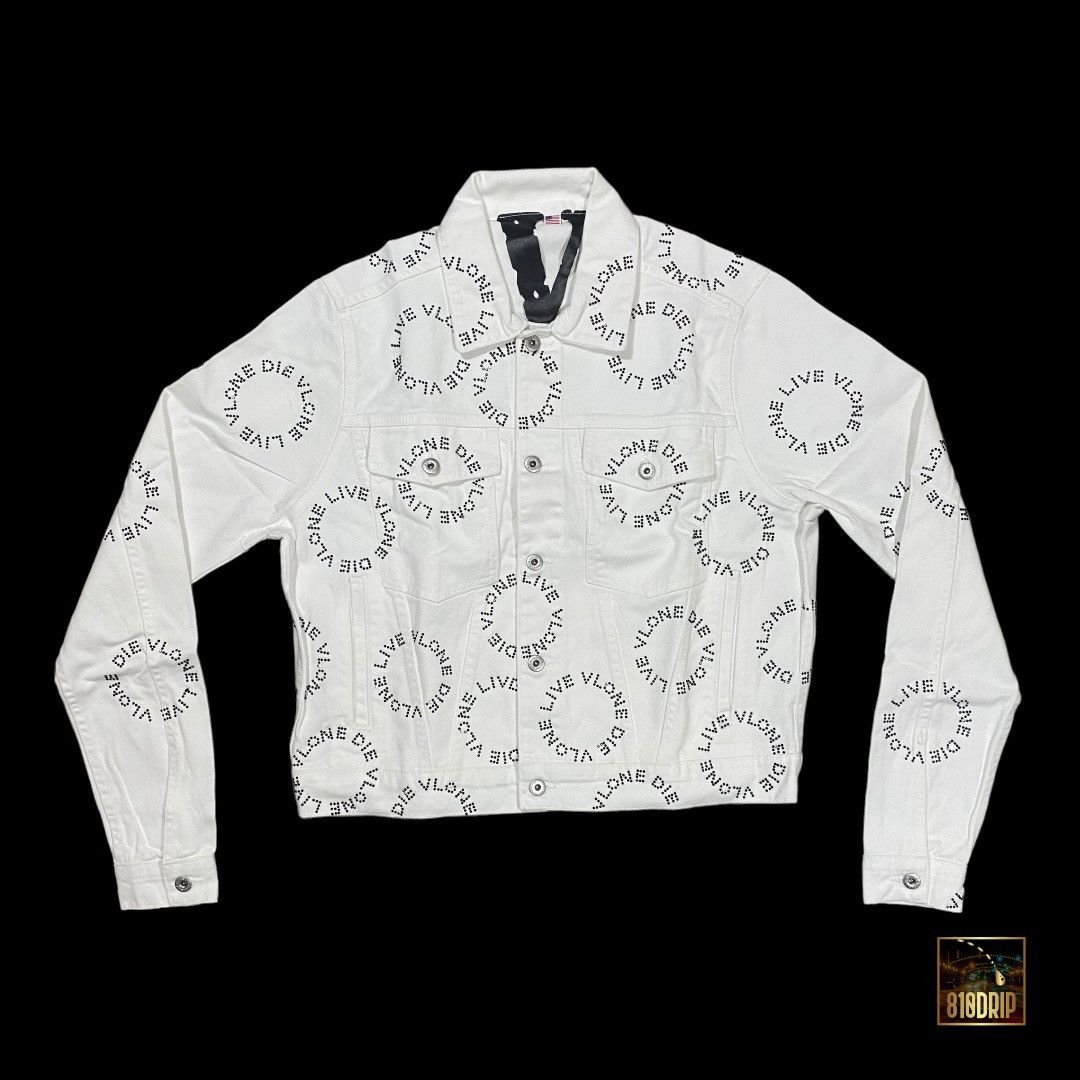 Vlone Unreleased Vlone Rhinestone White Denim Jacket Size US M / EU 48-50 / 2 - 1 Thumbnail
