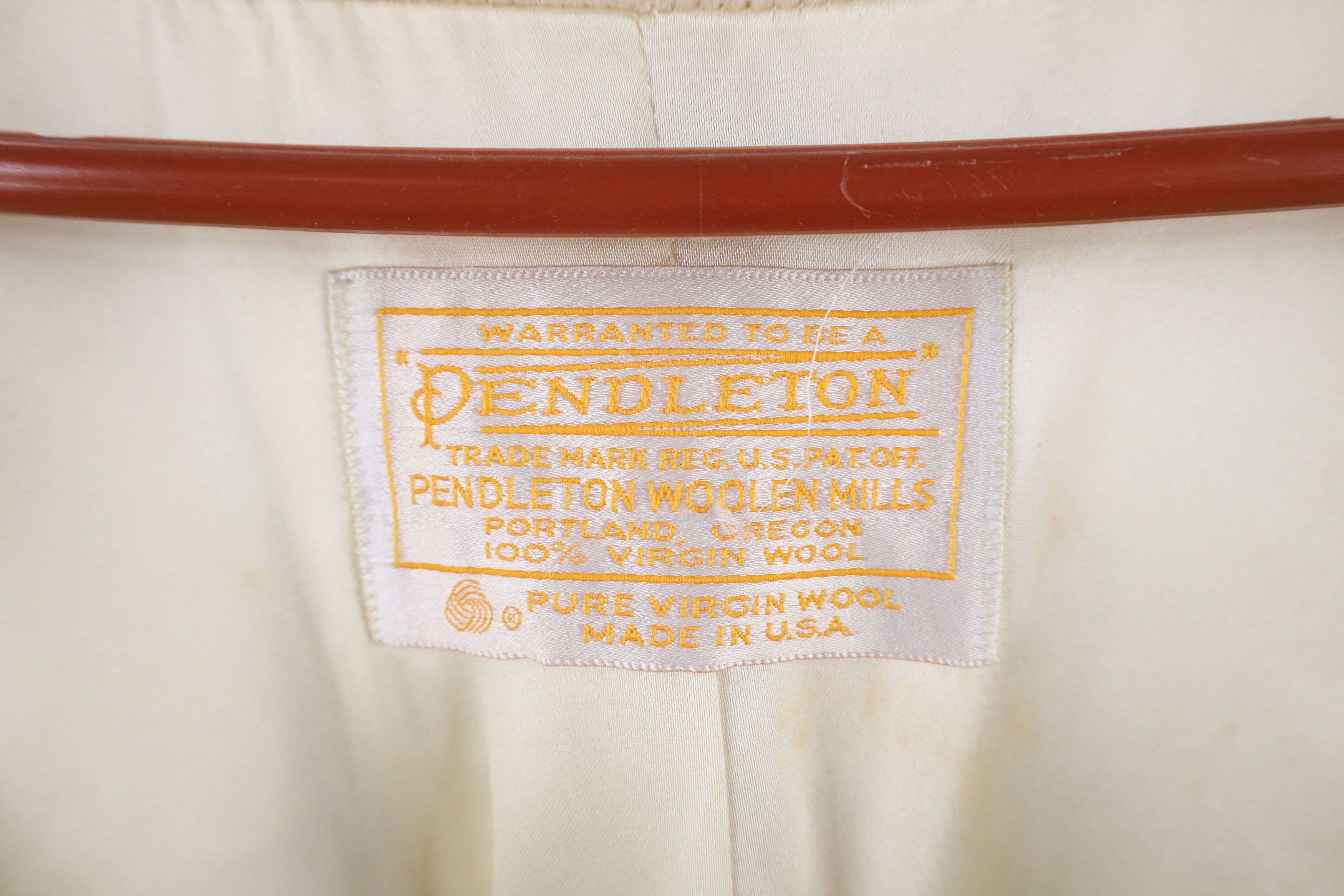 Pendleton × Vintage Vintage 70s Pendleton Wool Trench Coat Jacket Cream USA Size L / US 10 / IT 46 - 8 Thumbnail