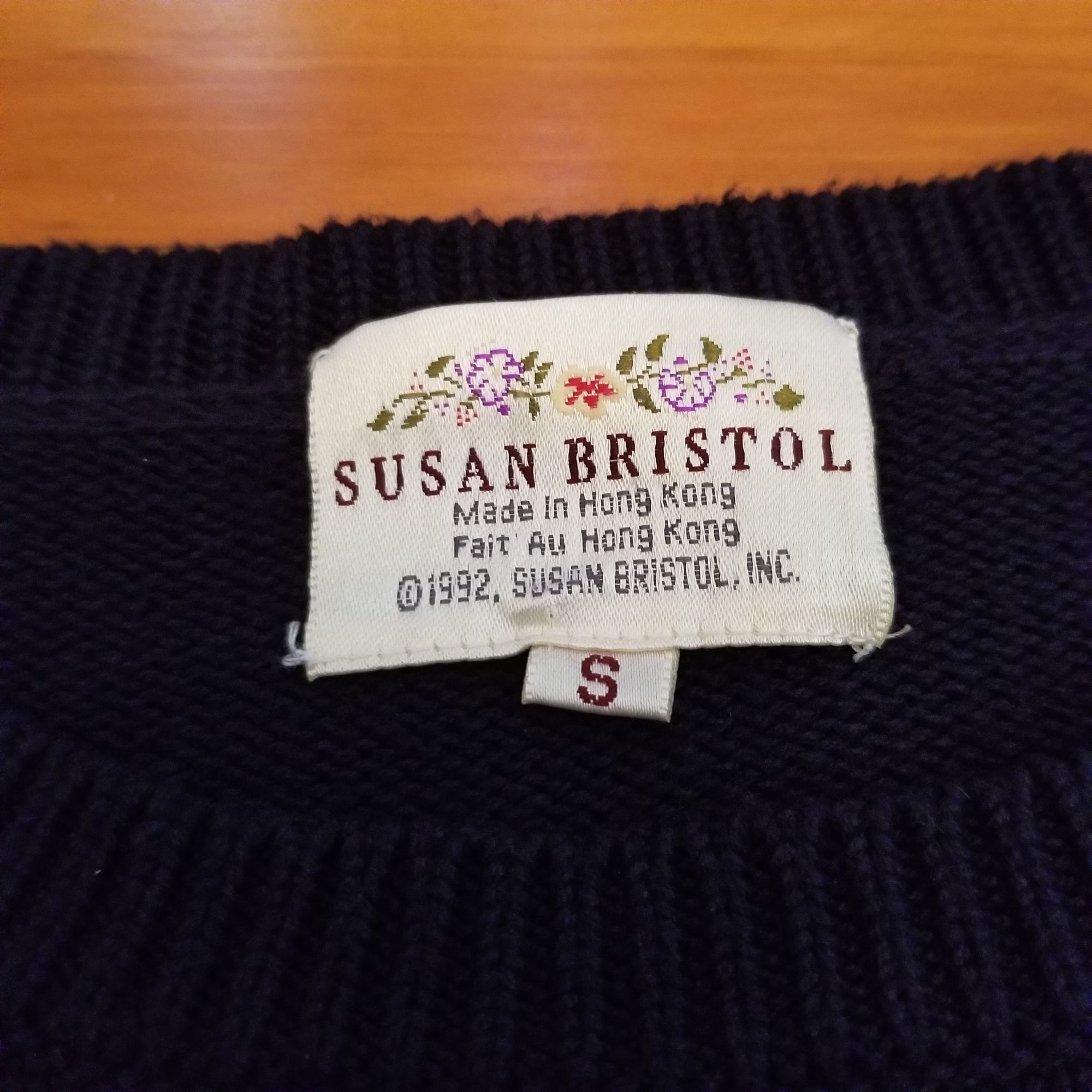 Other Susan Bristol S Vintage 90s Pullover Sweater Floral Polka Do Size S / US 4 / IT 40 - 3 Thumbnail