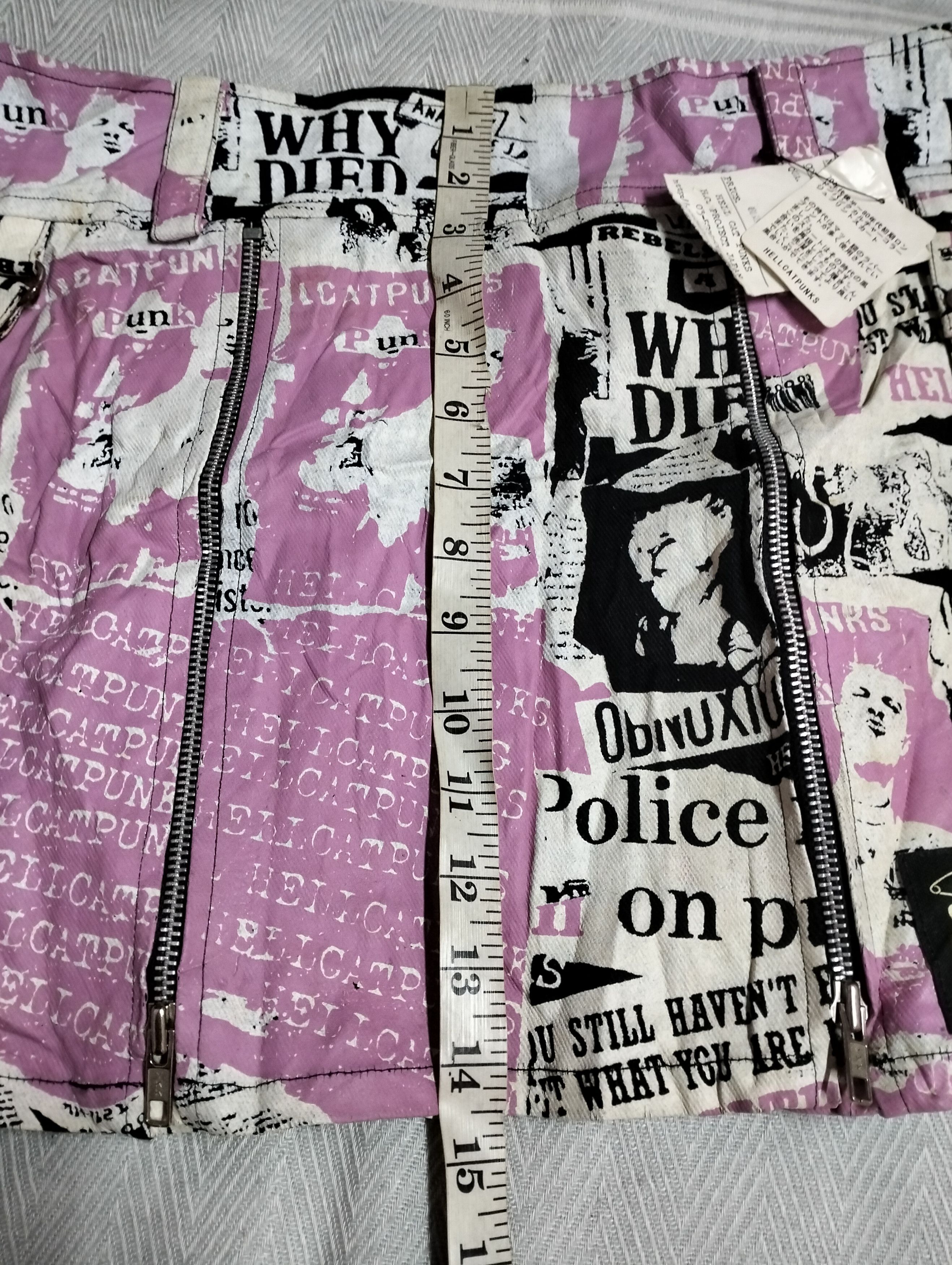 Seditionaries Hell Cat Punk Not Dead Mini Skirt Full Print Size 32" / US 10 / IT 46 - 20 Thumbnail