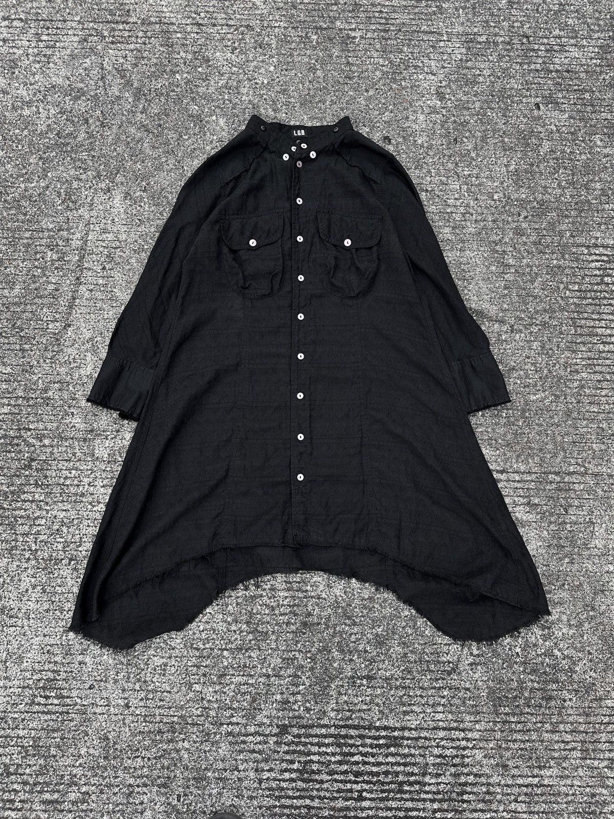 If Six Was Nine × Le Grande Bleu (L.G.B.) L.G.B. Black Distressed Long Shirt Size US S / EU 44-46 / 1 - 7 Thumbnail