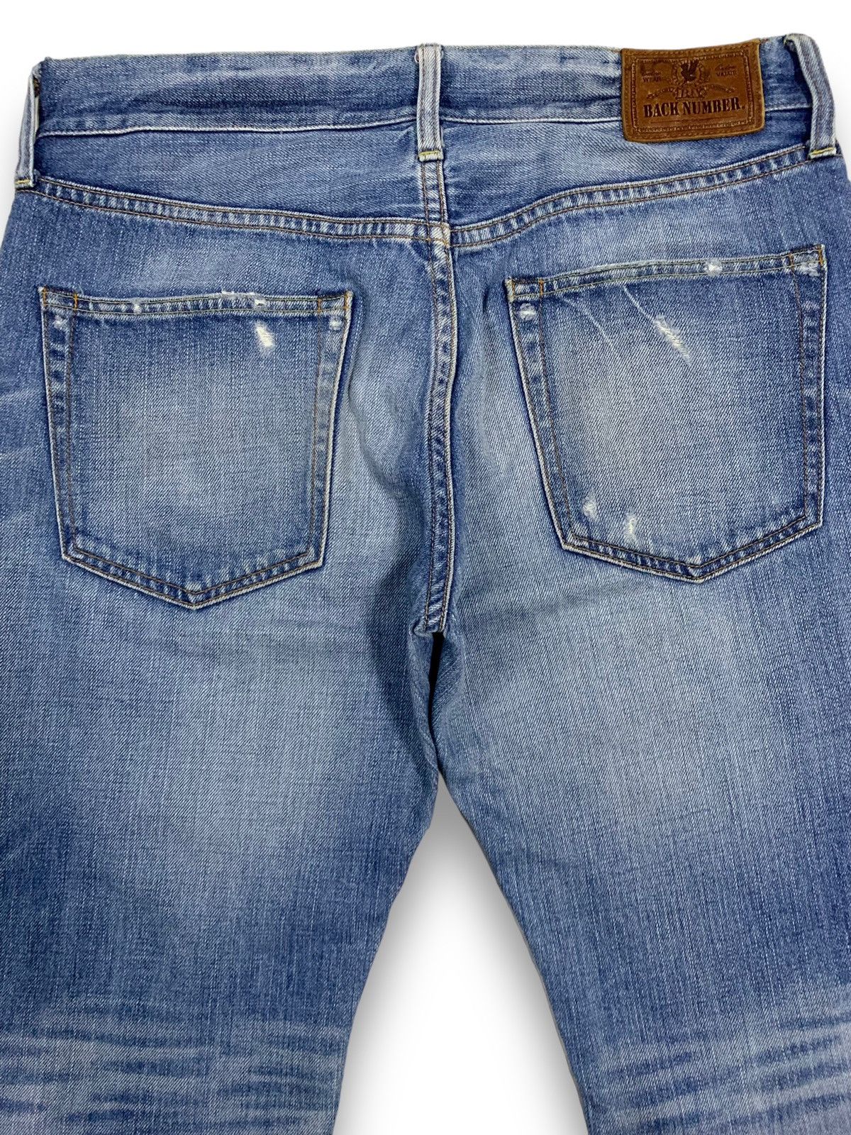 Japanese Brand Vintage Back Number Whiskers Straight Leg Distressed Jeans Size US 32 / EU 48 - 12 Thumbnail
