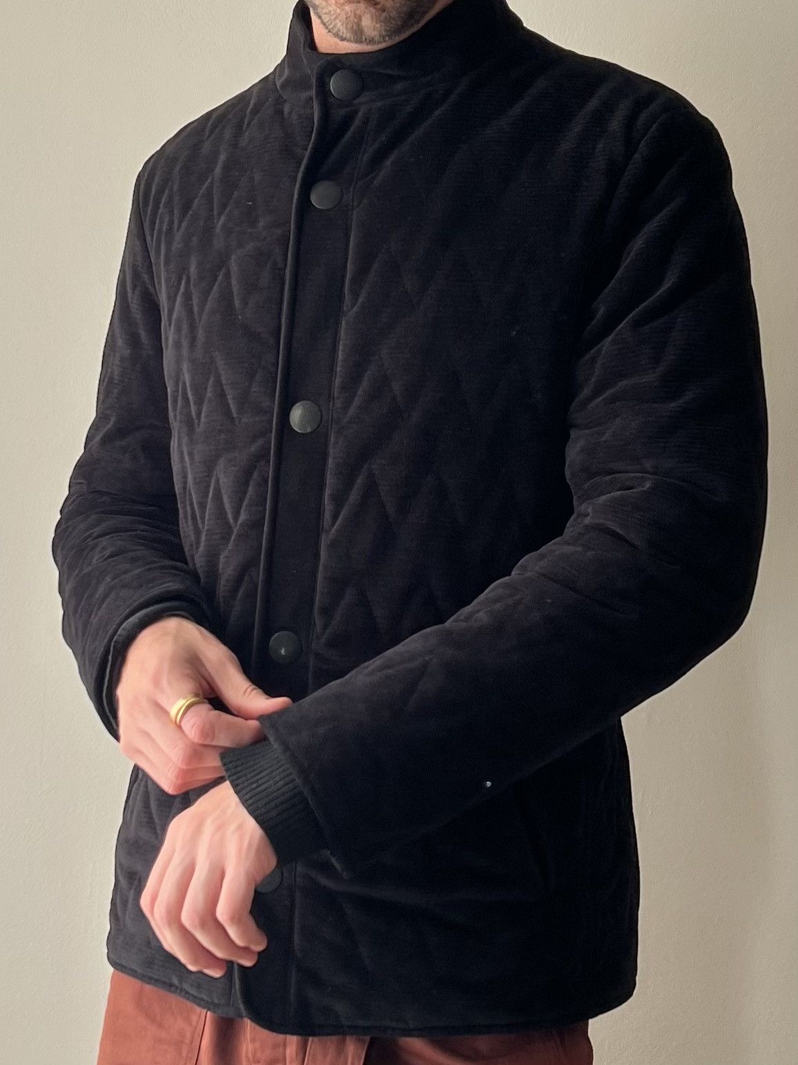 Giorgio Armani Giorgio Armani Black Label Rare Quilted Jacket Made in Italy Size US L / EU 52-54 / 3 - 3 Thumbnail
