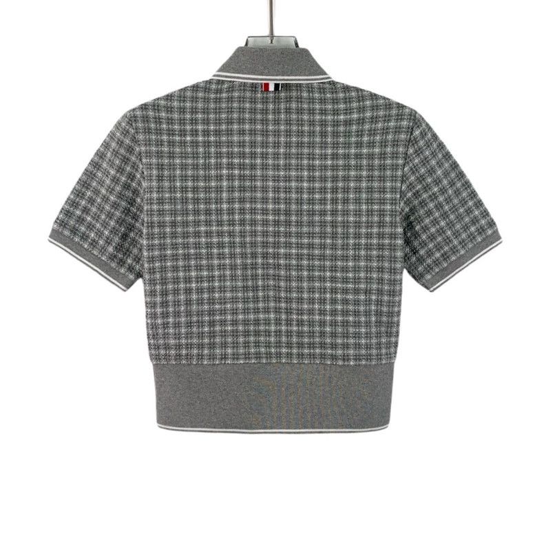 Thom Browne Thom Browne Gray cotton turned-down single row knitted sho Size XS / US 0-2 / IT 36-38 - 2 Thumbnail