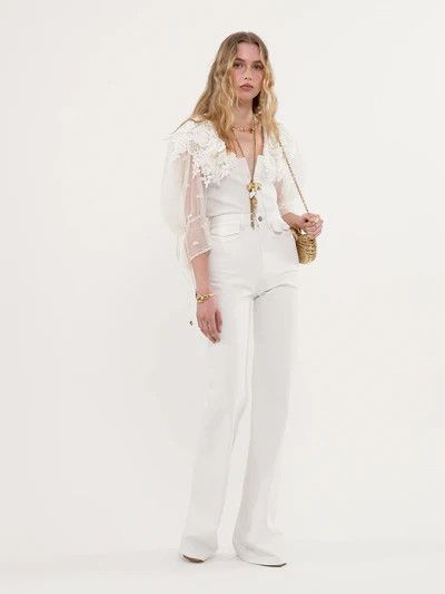 Chloe o1loc1c10226 High-rise Flare Jeans in White Size 26" / US 2 / IT 38 - 2 Thumbnail
