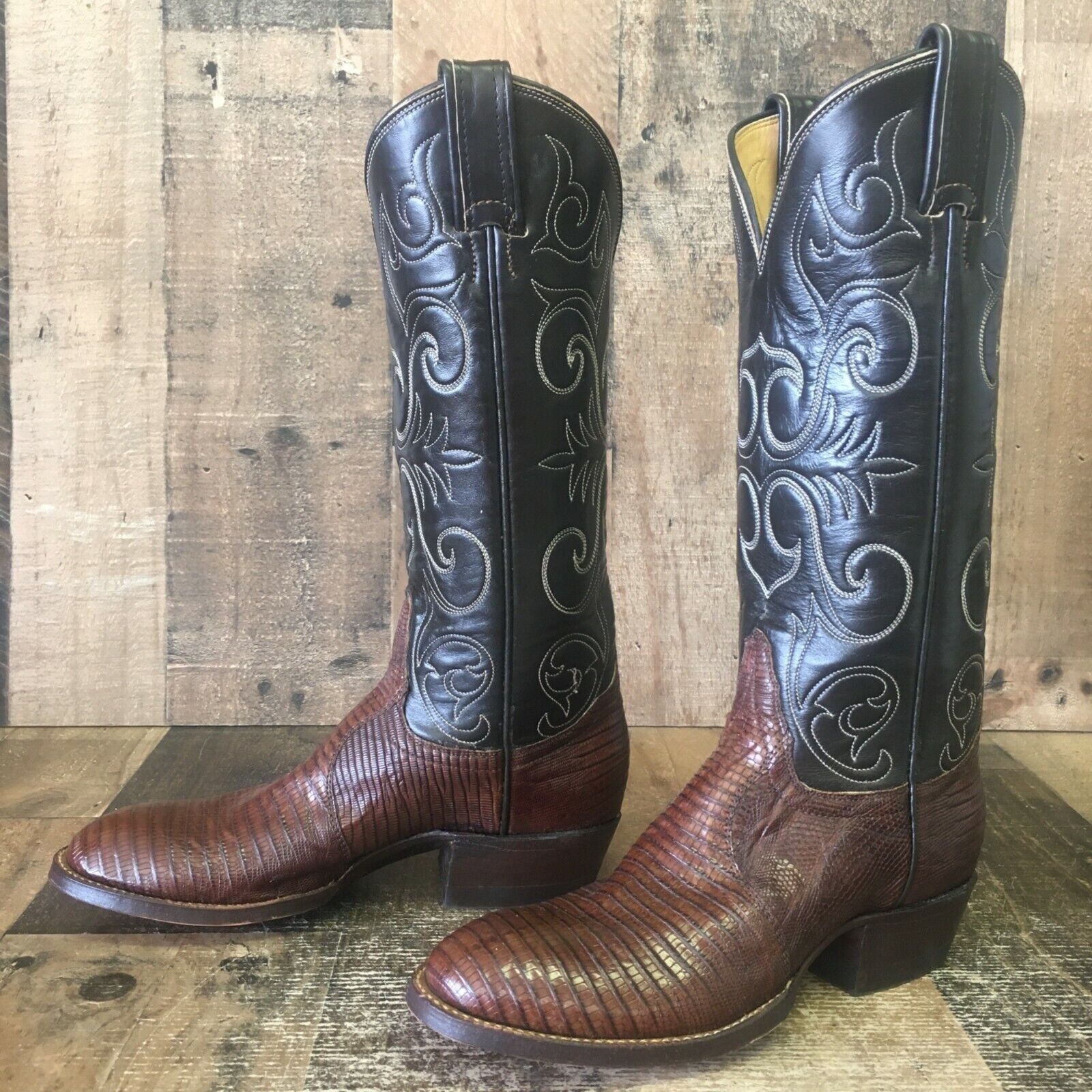 Tony Lama Tony Lama Vintage Gold Label Lizard Cowboy Boots Womens 4 B Size US 4 / IT 34 - 5 Thumbnail