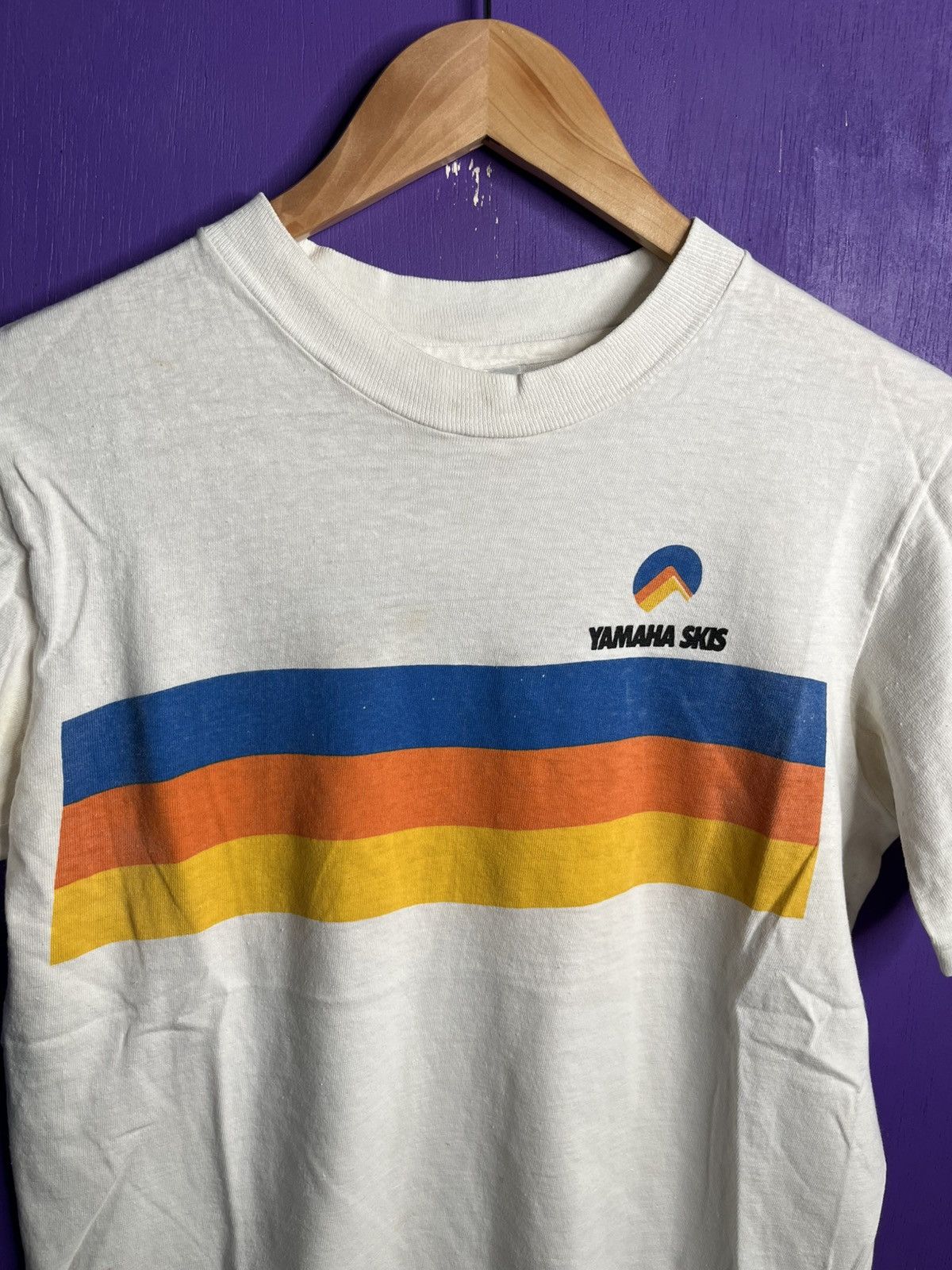 Vintage × Yamaha Vintage 80s Yamaha skis chest stripes t-shirt Size US S / EU 44-46 / 1 - 3 Thumbnail