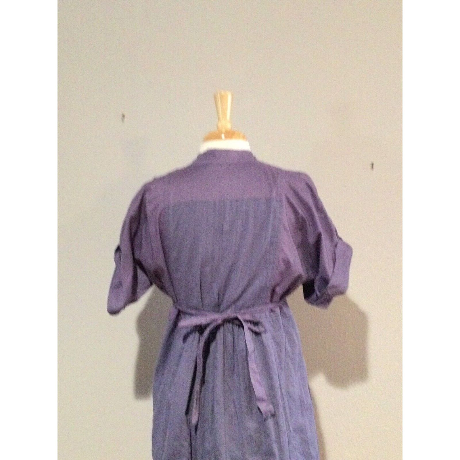 Vintage BCBGeneration Purple 3 Button Bodice Tie Back Midi Dress L Size L / US 10 / IT 46 - 10 Thumbnail