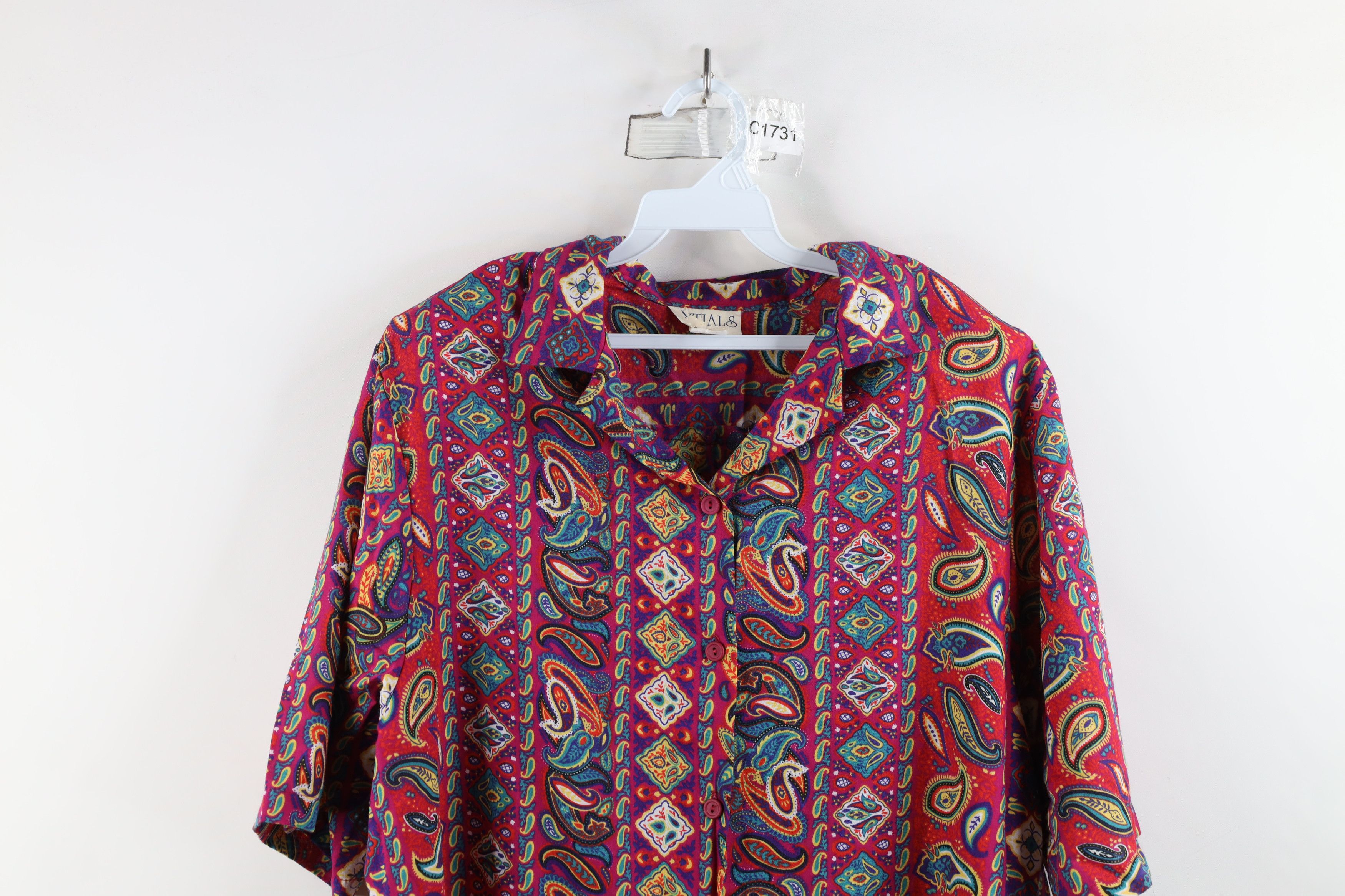 Vintage Vintage 90s Streetwear Paisley Camp Collar Button Shirt USA Size XL / US 12-14 / IT 48-50 - 2 Thumbnail
