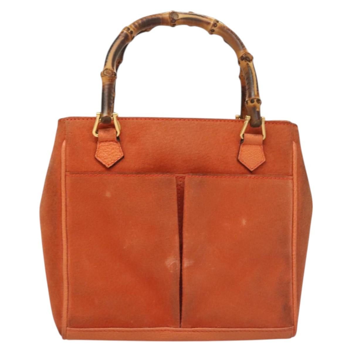 Gucci GUCCI Bamboo Hand Bag Suede Orange Gold 000 123 000 123 Size ONE SIZE - 2 Thumbnail