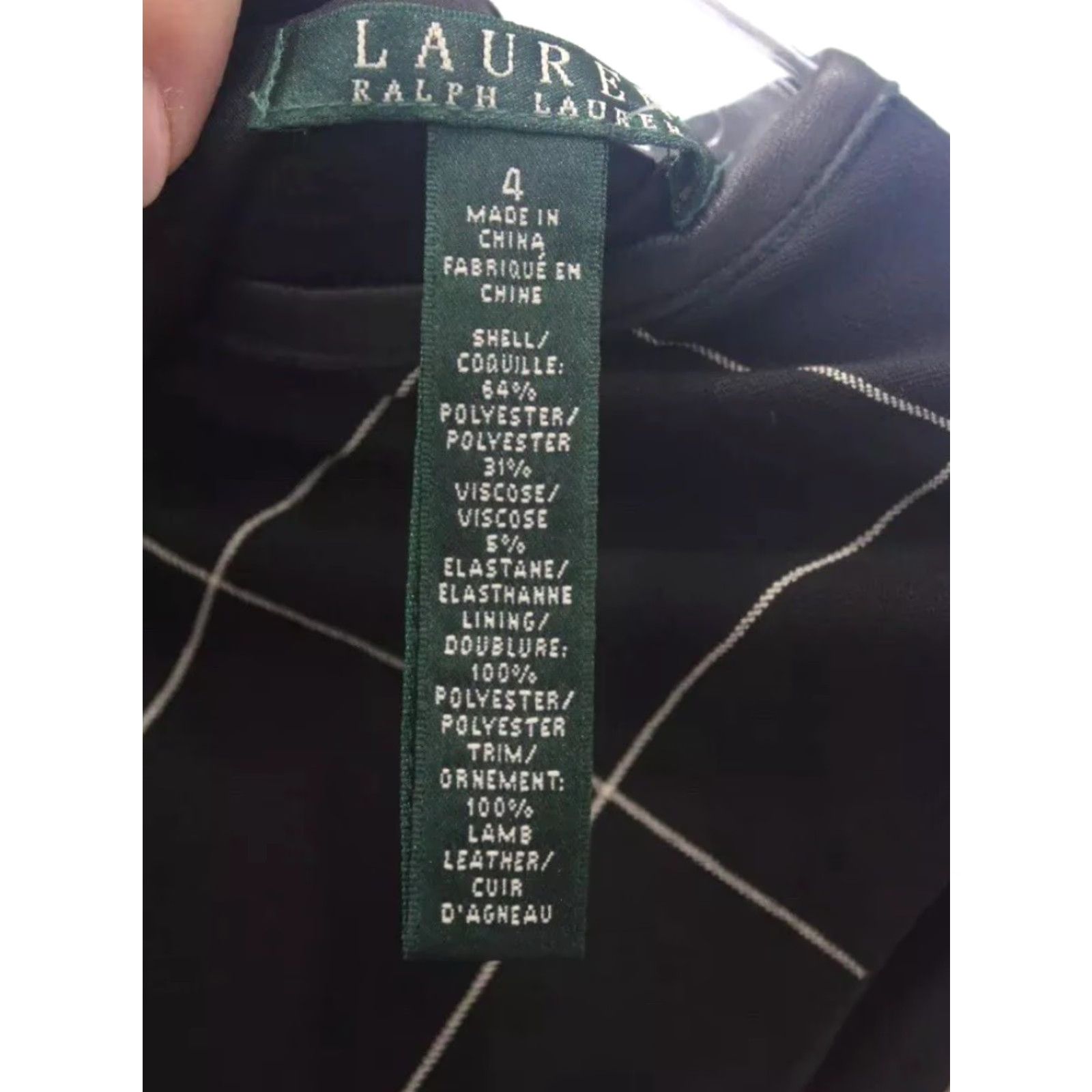 Ralph Lauren Lauren By Ralph Lauren Dress Women Sheath Size 4 Black/Tan Grid Patterned Cool Size S / US 4 / IT 40 - 3 Thumbnail