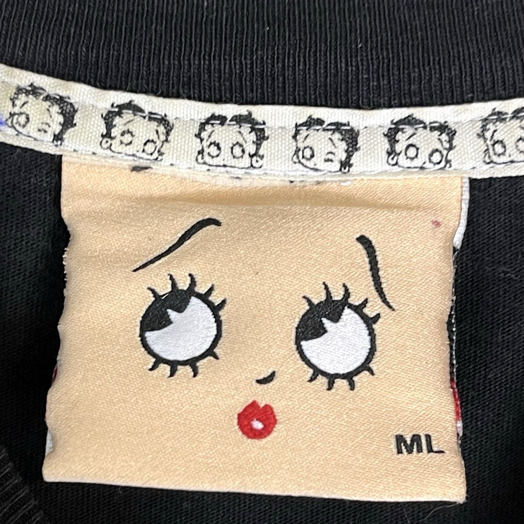 Lazy Oaf Lazy Oaf Betty Boop T Shirt Womens M/L Black Embroidered Short Sleeve Crew Neck Size M / US 6-8 / IT 42-44 - 4 Thumbnail
