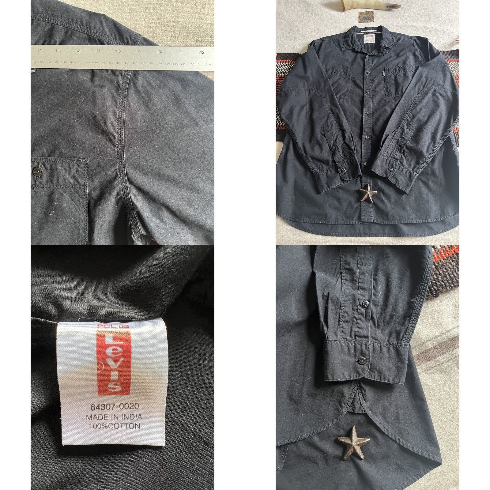 Levi's VINTAGE Levi's US Navy Deck Shirt XL Black Button-Up Mens Size US XL / EU 56 / 4 - 9 Thumbnail
