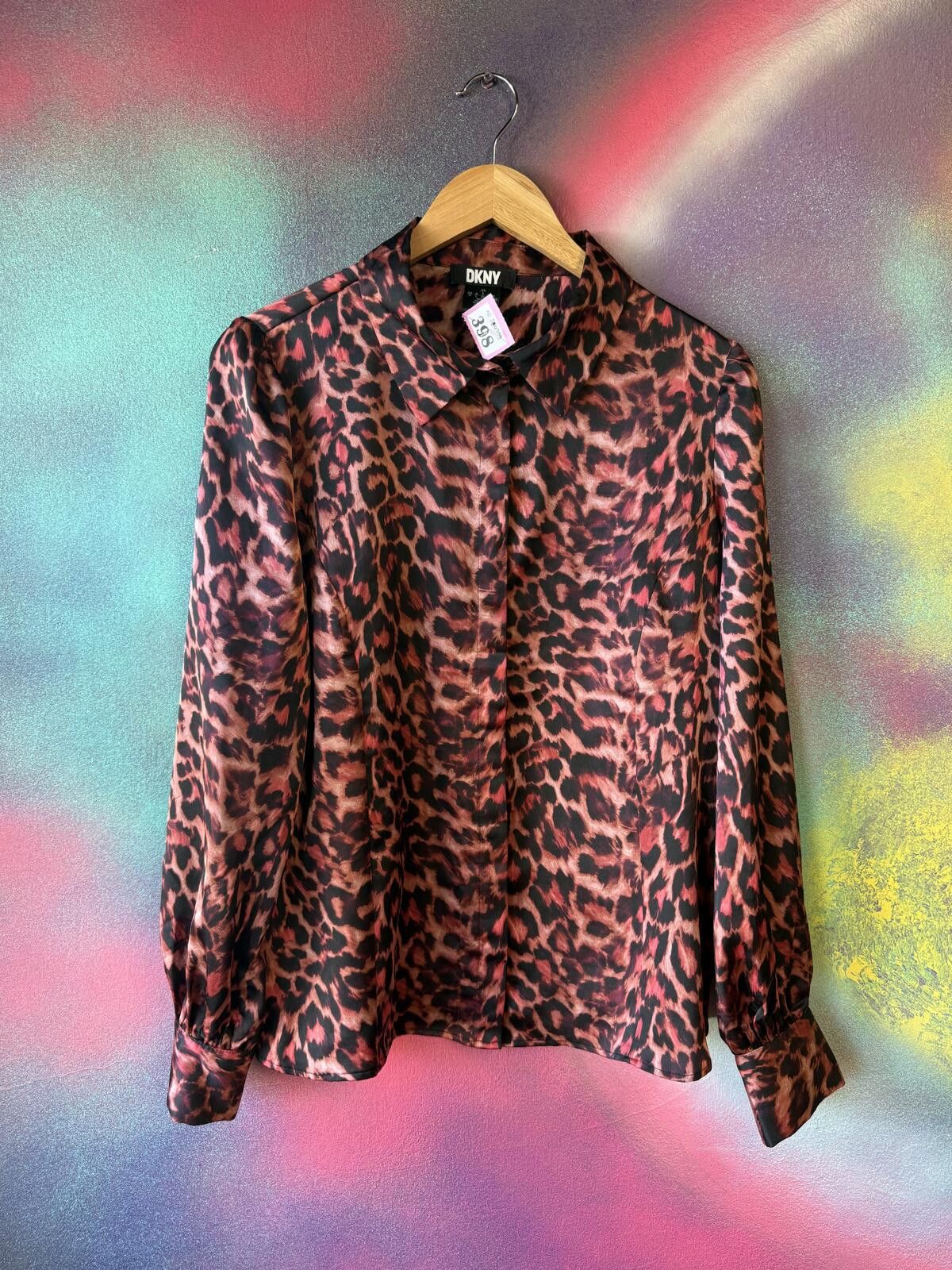 Other DKNY Leopard Print Long Sleeve Blouse-bold animal print Size L / US 10 / IT 46 - 1 Thumbnail