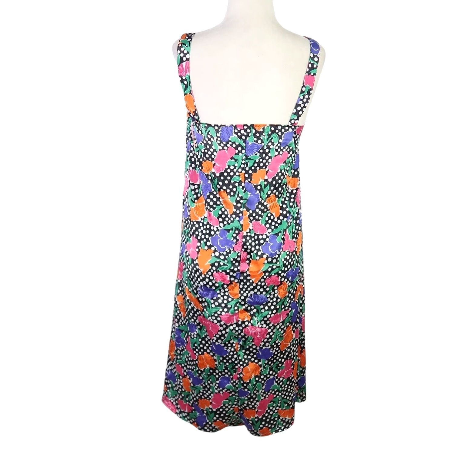 Vintage VINTAGE 80s Black White Polka Dot Floral Satin Slip Dress S Women Shirt? Size S / US 4 / IT 40 - 4 Thumbnail