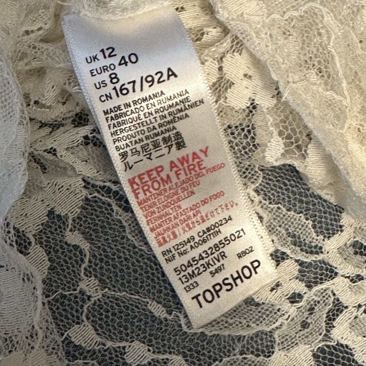 Topshop TopShop sheer lace bell sleeve top Size M / US 6-8 / IT 42-44 - 5 Thumbnail