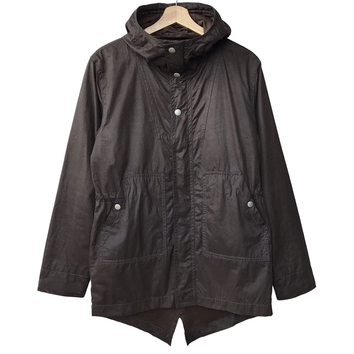 image of Denime Japan Shins Inc. Military Coated Fishtail Parka in Brown, Men's (Size Medium)