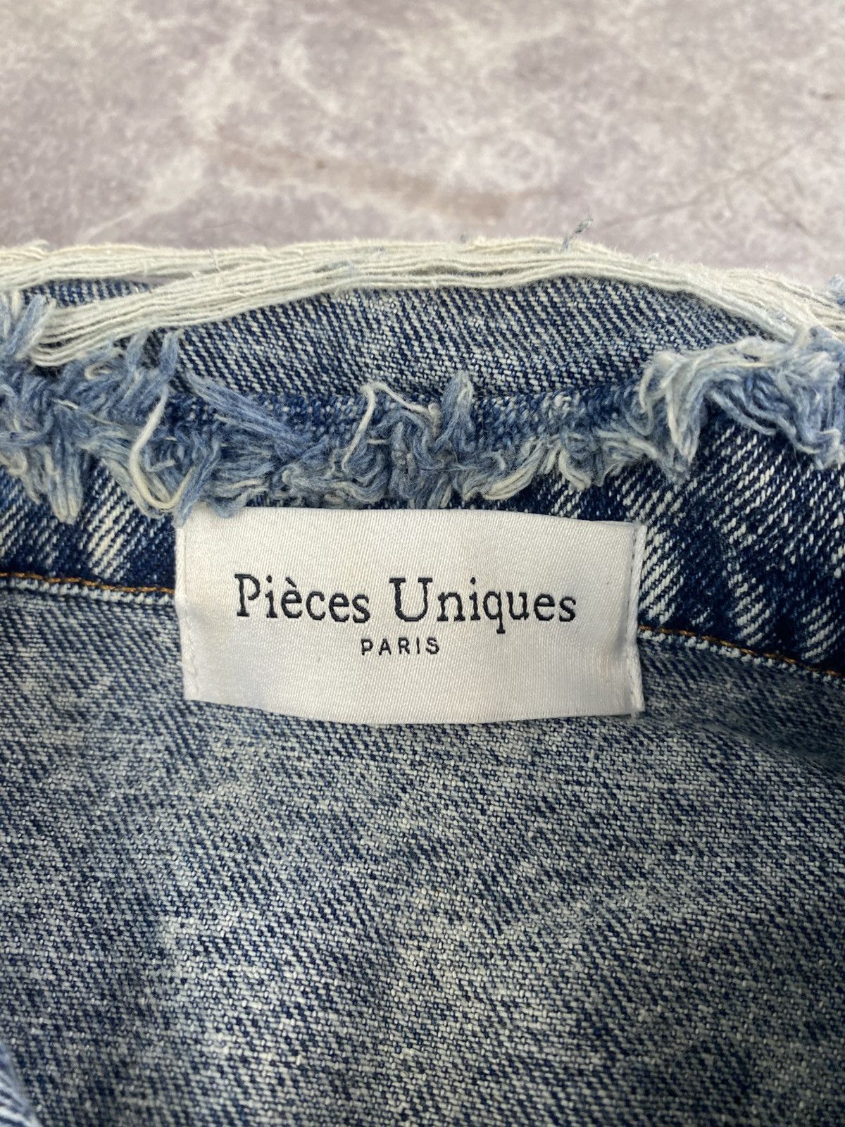 Pieces Uniques Pieces Uniques Distressed Denim Jacket Type 3 Size: S Size US S / EU 44-46 / 1 - 3 Thumbnail