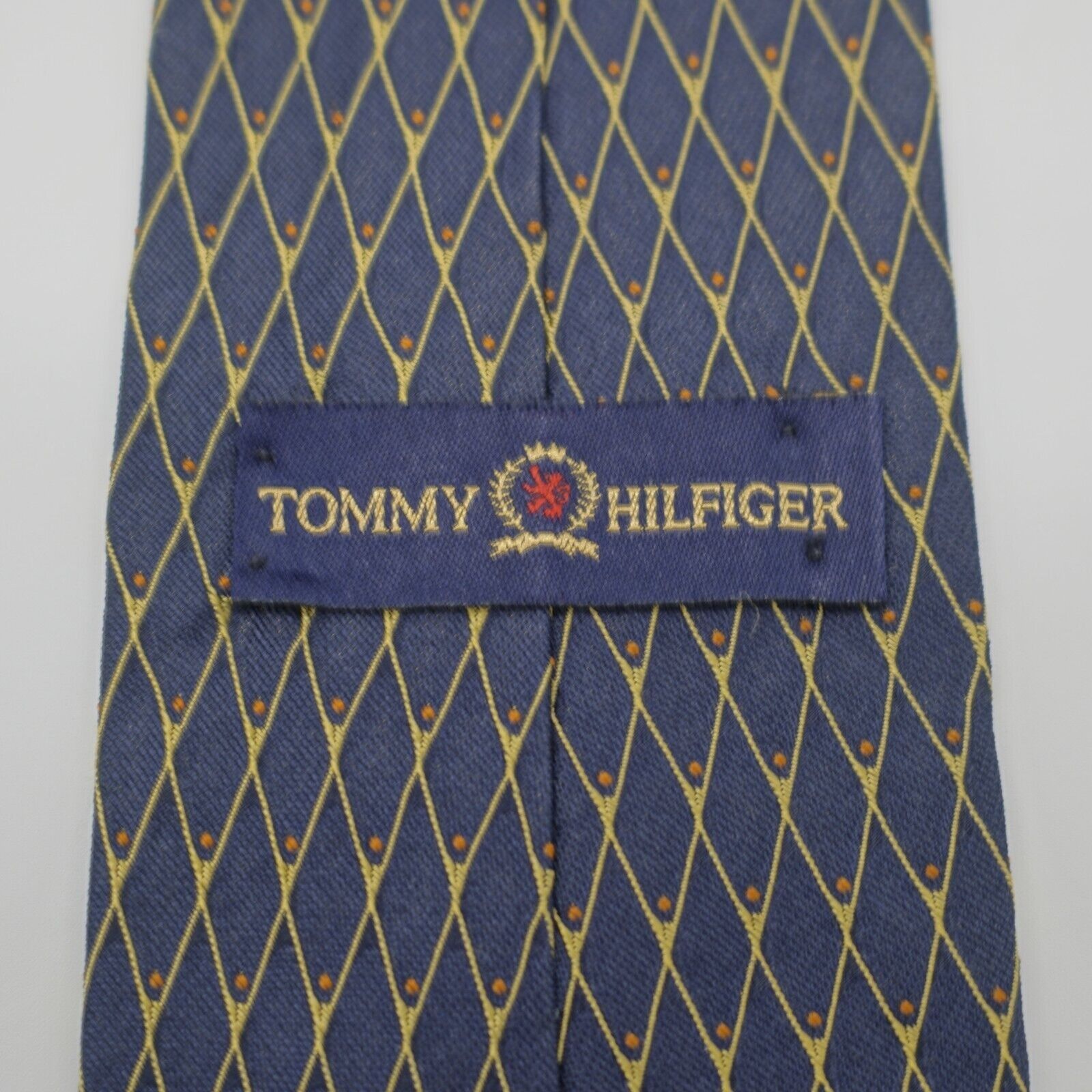 Tommy Hilfiger Vintage Tommy Hilfiger Blue Tan Woven Geometric Silk Tie Size ONE SIZE - 3 Thumbnail