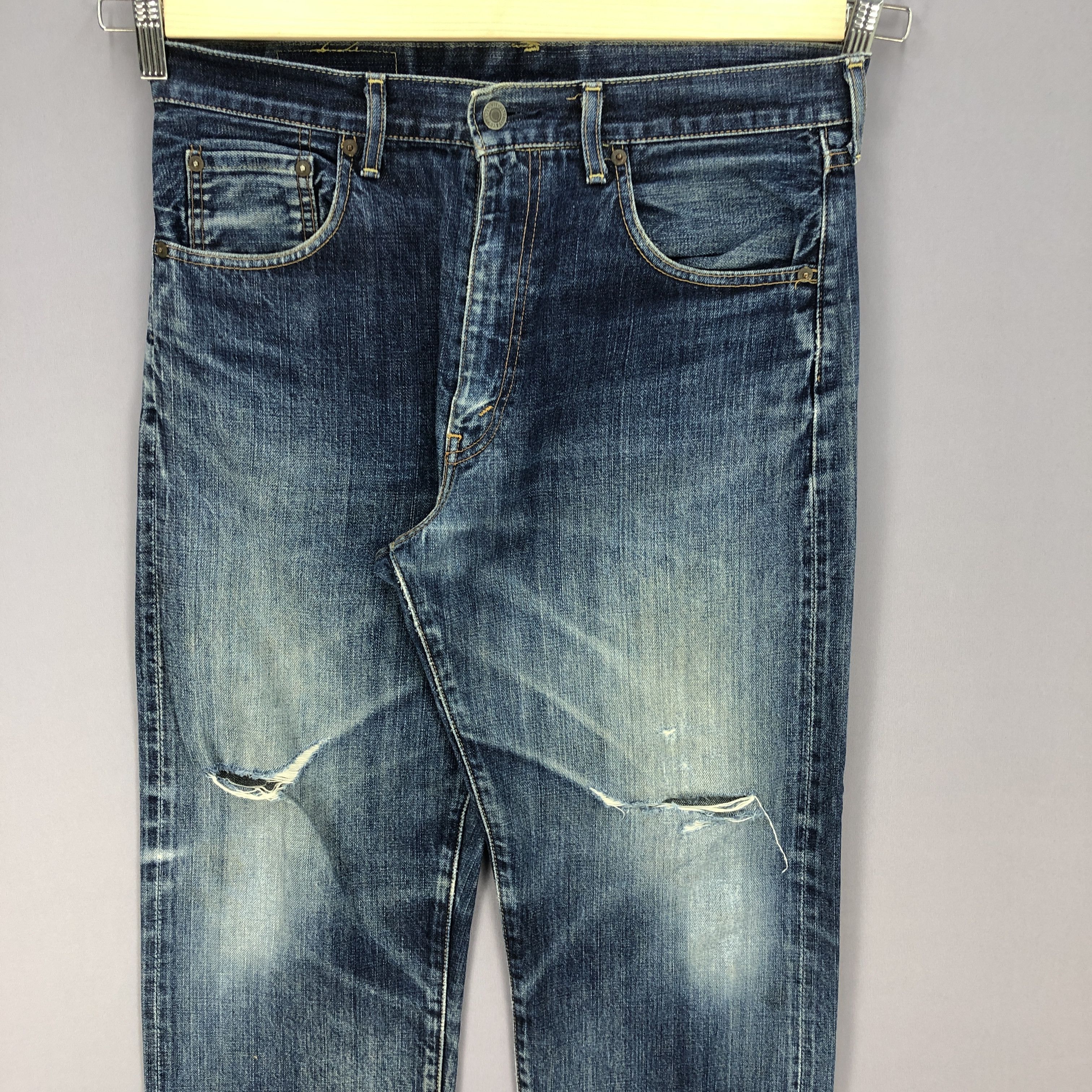 Levi's Vintage Levis Selvedge Jeans Levi's 502 Distressed Denim Size US 34 / EU 50 - 3 Thumbnail