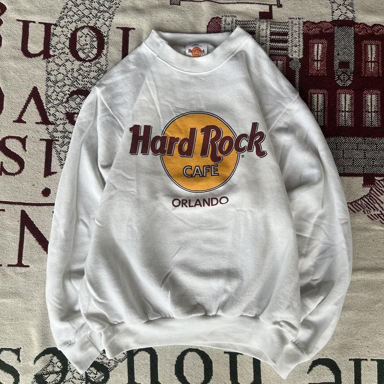 Hard Rock Cafe Crazy Vintage Y2K 2000s Hard Rock Cafe Orlando Essential Made in USA White Sweatshirt! Size US S / EU 44-46 / 1 - 1 Thumbnail